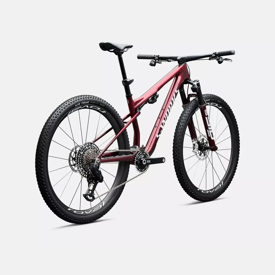 SPECIALIZED S-Works Epic 9 Complete MTB - Gloss Red Tint Over Red Reflex Pearl Edge Fade / Metallic White Silver - Image 3