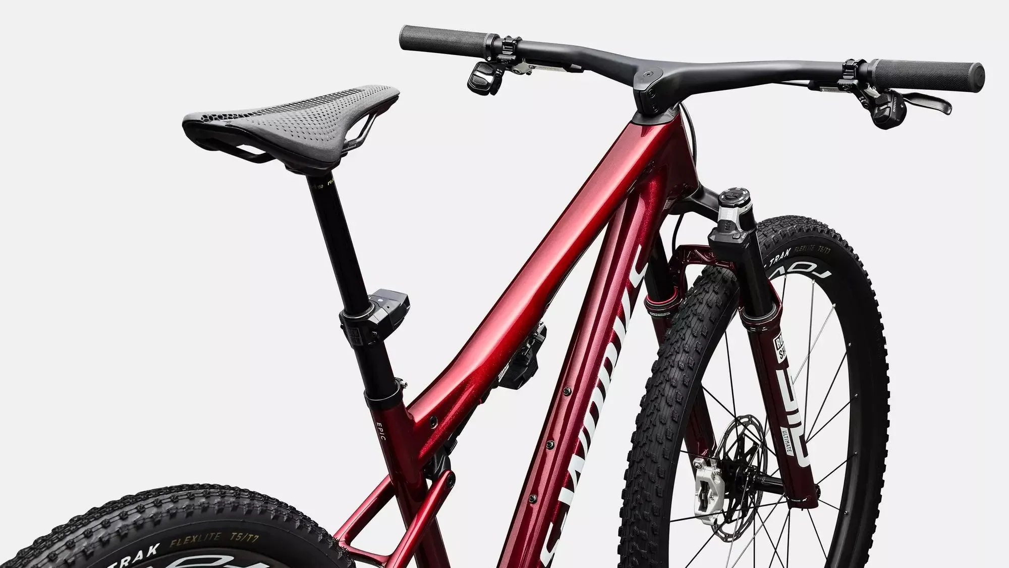 SPECIALIZED S-Works Epic 9 Complete MTB - Gloss Red Tint Over Red Reflex Pearl Edge Fade / Metallic White Silver - Image 4