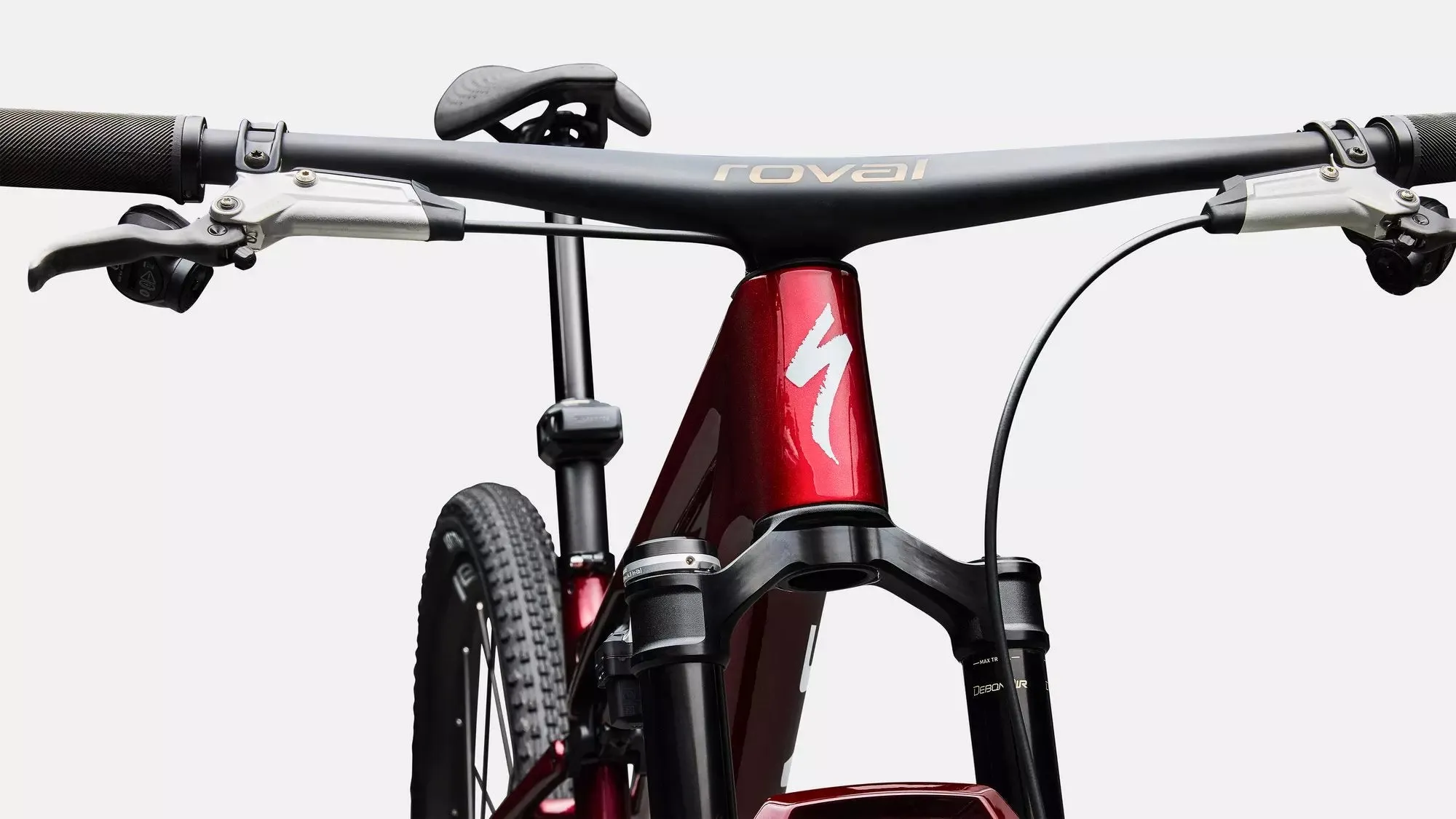 SPECIALIZED S-Works Epic 9 Complete MTB - Gloss Red Tint Over Red Reflex Pearl Edge Fade / Metallic White Silver - Image 5