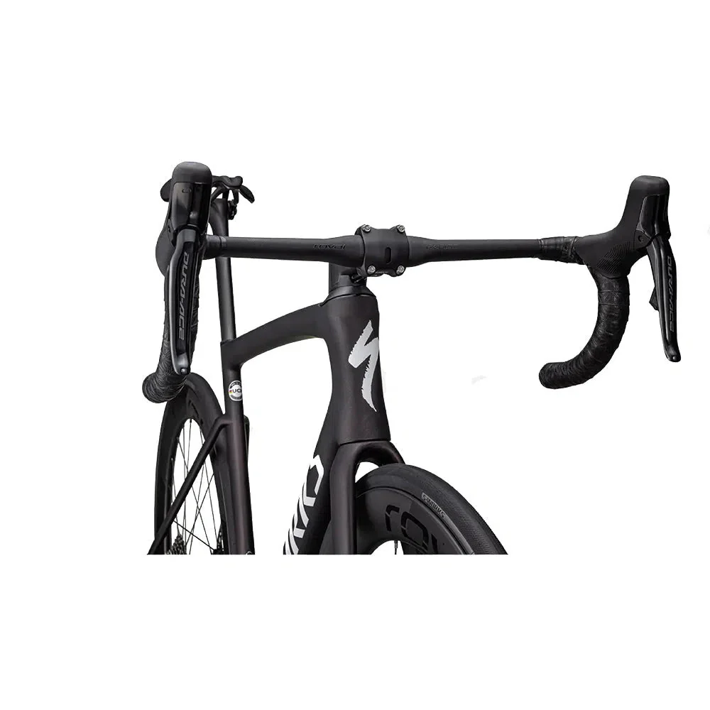 SPECIALIZED SW TARMAC SL7 Disc Complete Bike Road Shimano Dura Ace Di2 - Satin Red Onyx Granite Over Black / Metallic White Silver - Image 4