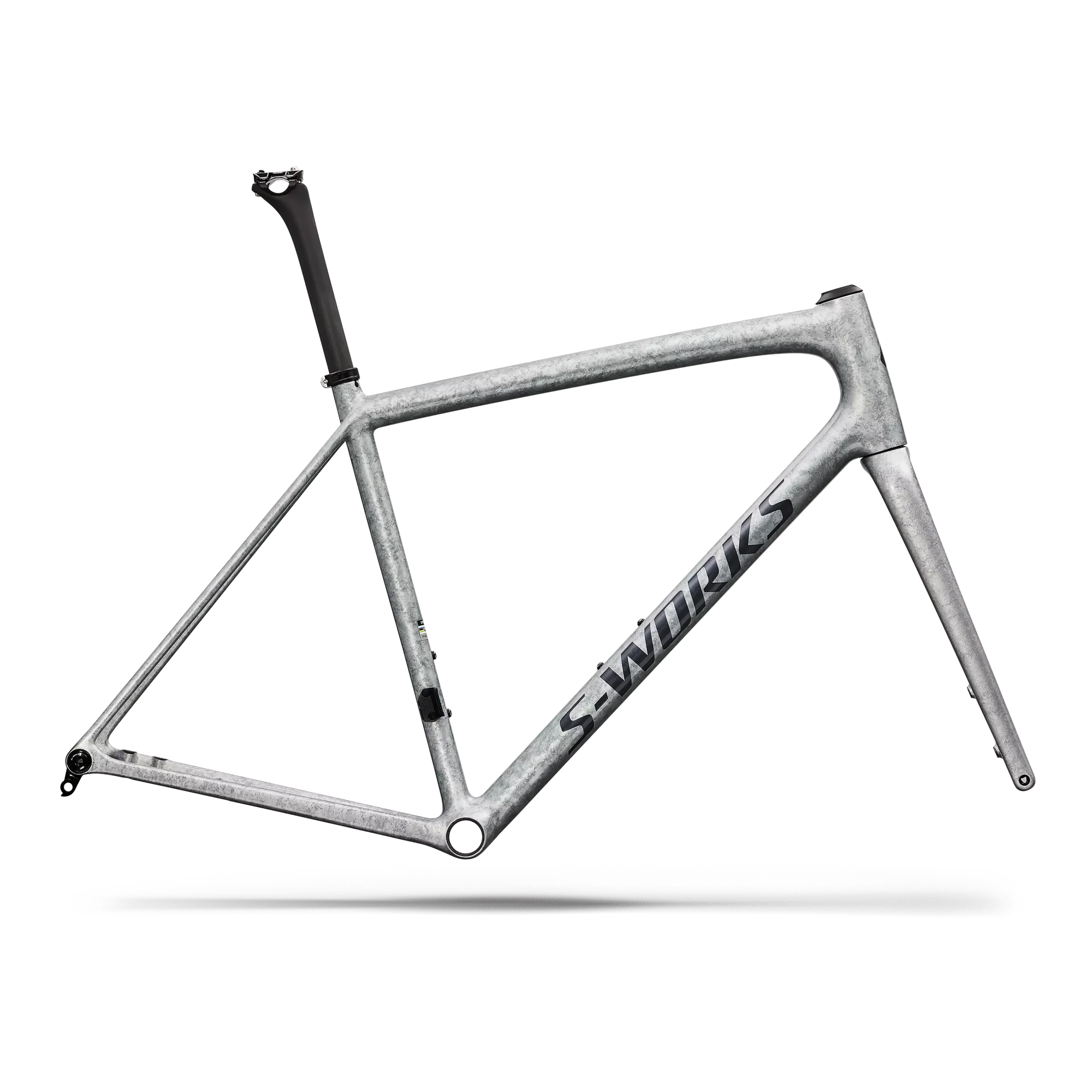 SPECIALIZED SWorks Aethos 2 Frameset 2026 - Gloss Silver Blurred Impasto / Black Pearl