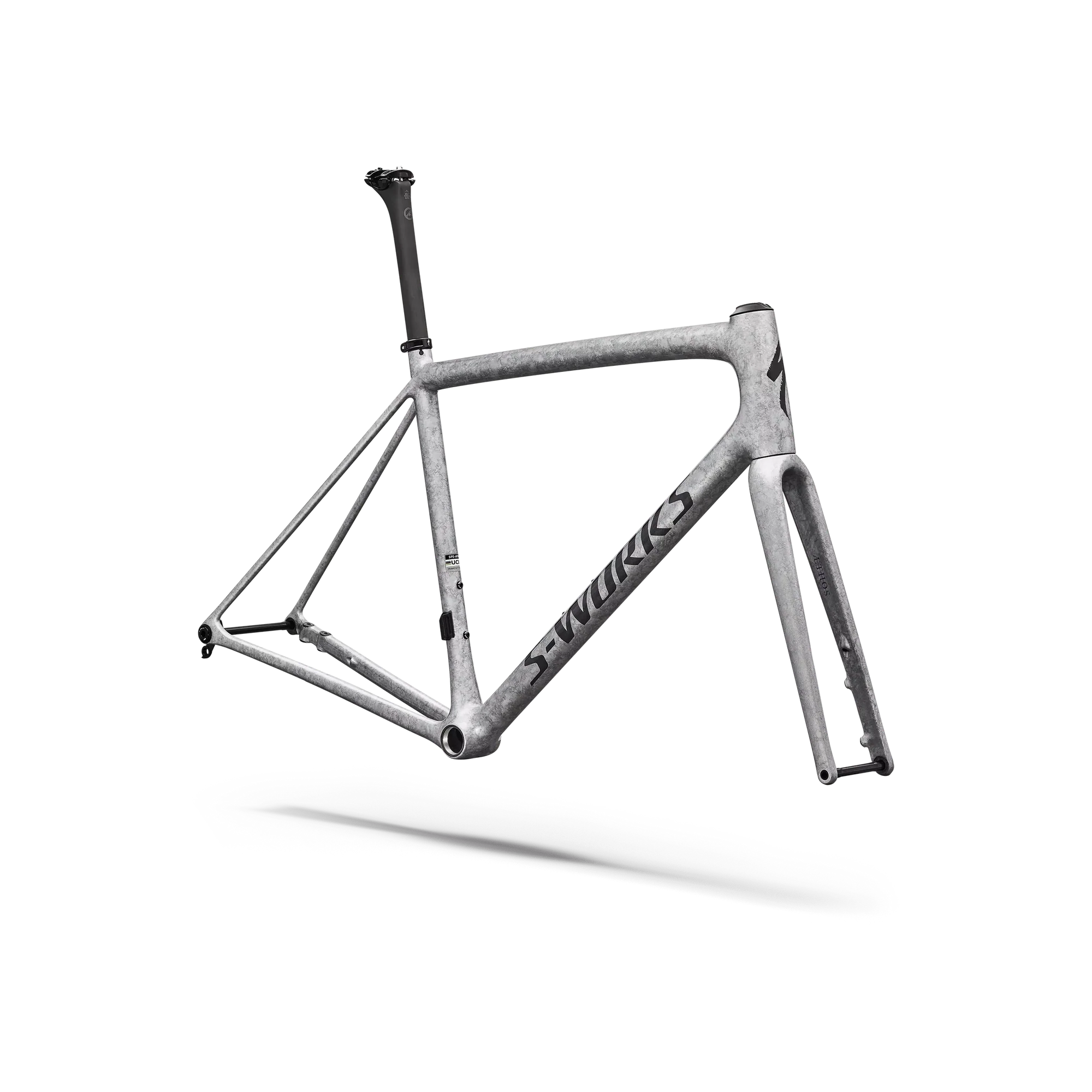 SPECIALIZED SWorks Aethos 2 Frameset 2026 - Gloss Silver Blurred Impasto / Black Pearl - Image 3