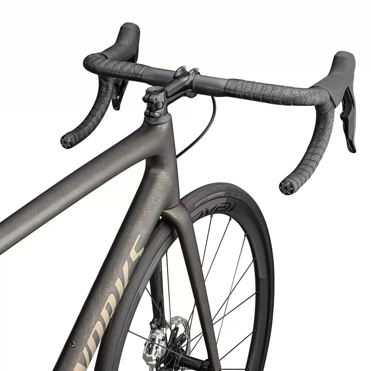 SPECIALIZED SWORKS Aethos 2025 Road Bike- SATIN DOPPIO / GUNMETAL DRY BRUSHED / GOLD PEARL - Image 5