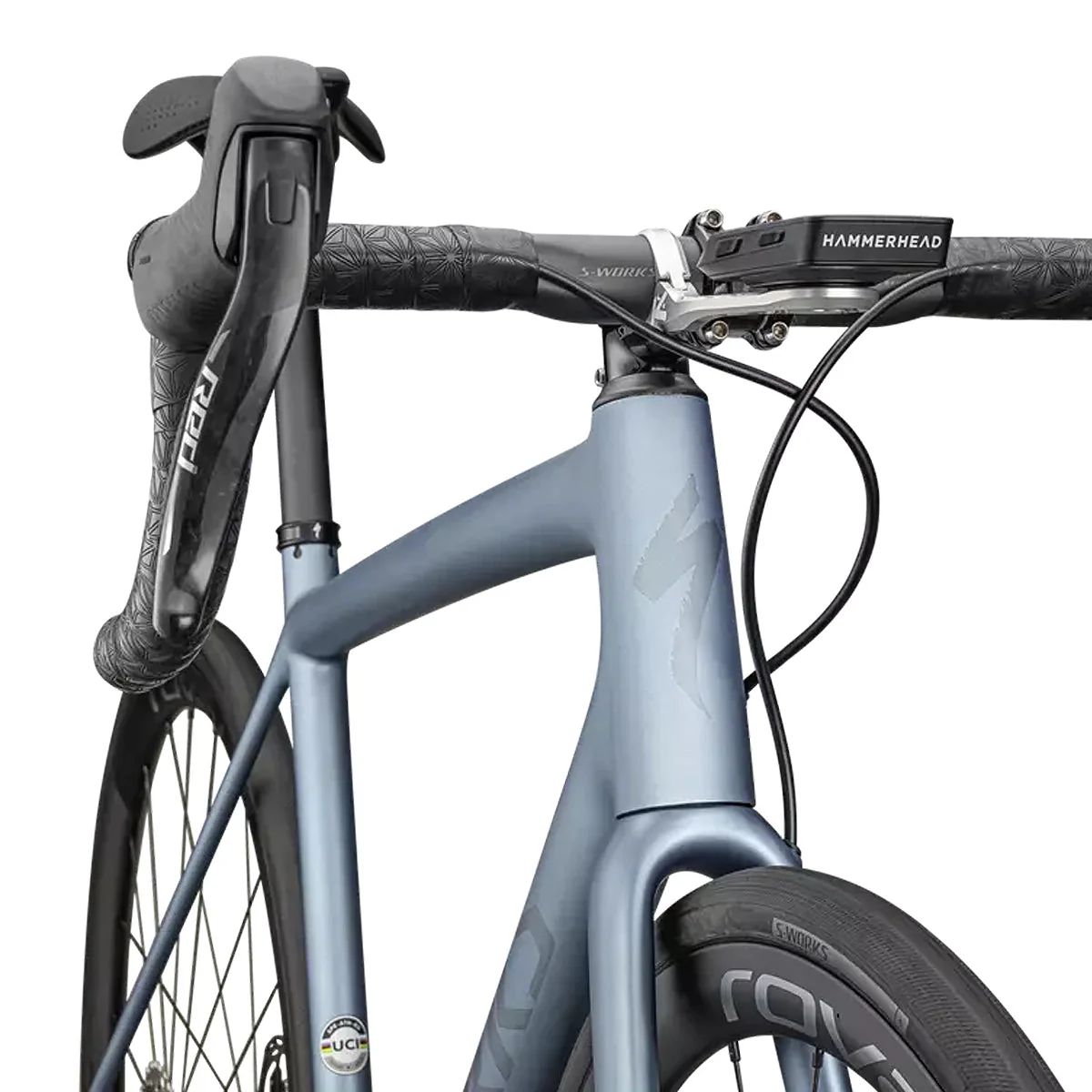 SPECIALIZED SWORKS Aethos 2025 Road Bike includes Hammerhead Karoo - LTD Satin Glacial Metallic / 25% Choas Pearl - Image 4