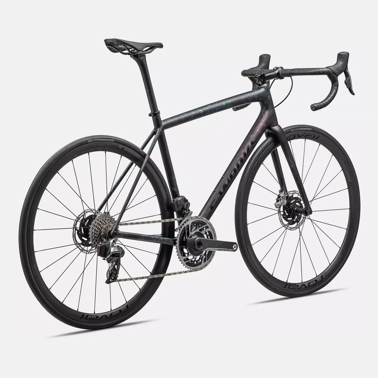 SPECIALIZED SWORKS Aethos 2025 Sram Red AXS Road Bike - GLOSS OBSIDIAN/LAPIS + ABALONE ORGANIC COLOR RUN/OBSIDIAN - Image 4