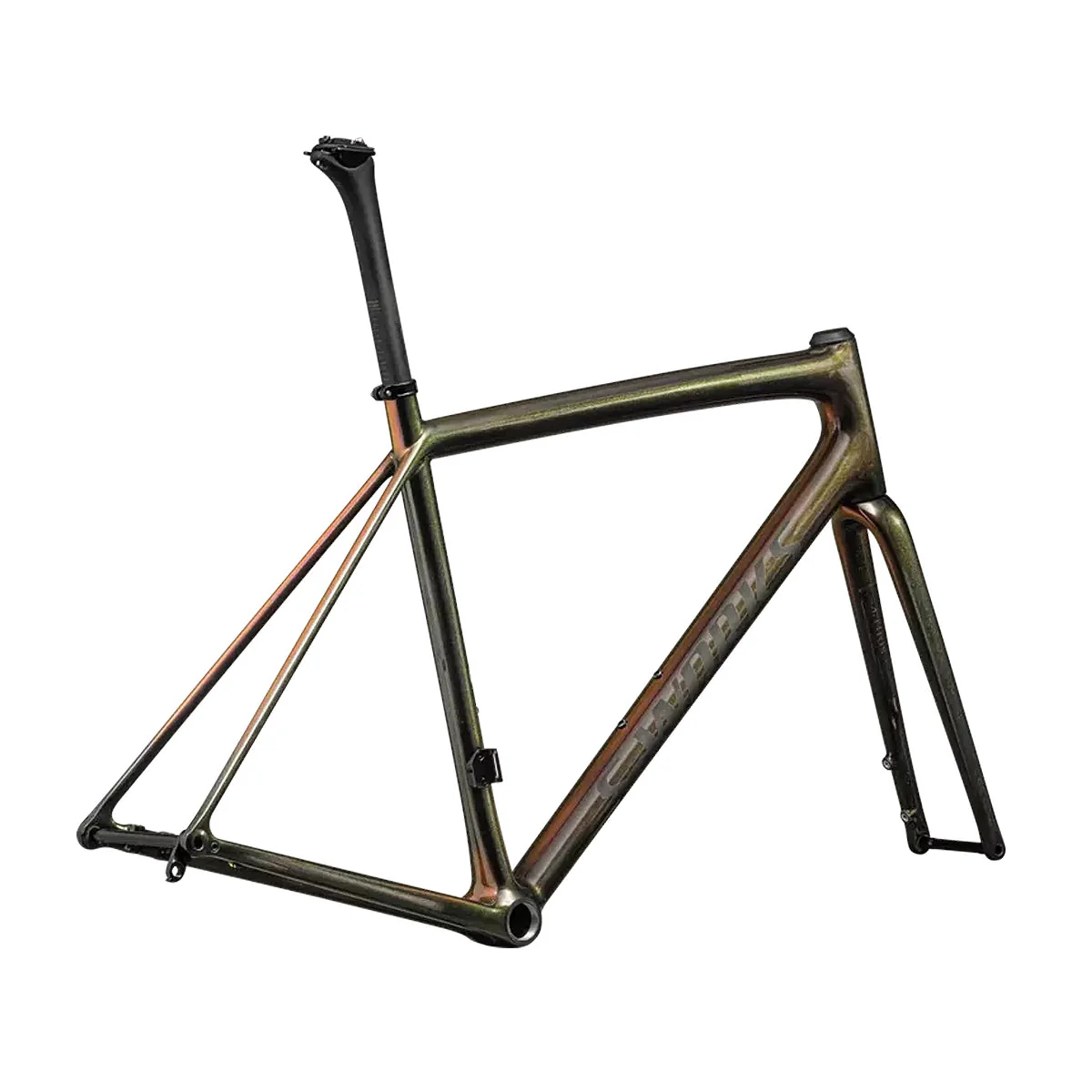 SPECIALIZED SWORKS AETHOS Road Frameset 2025 - GLOSS CARBON + MAGENTA-GOLD EDGE FADE + ALL OVER GOLD PEARL 25% / SATIN METALLIC OBSIDIAN - Image 3