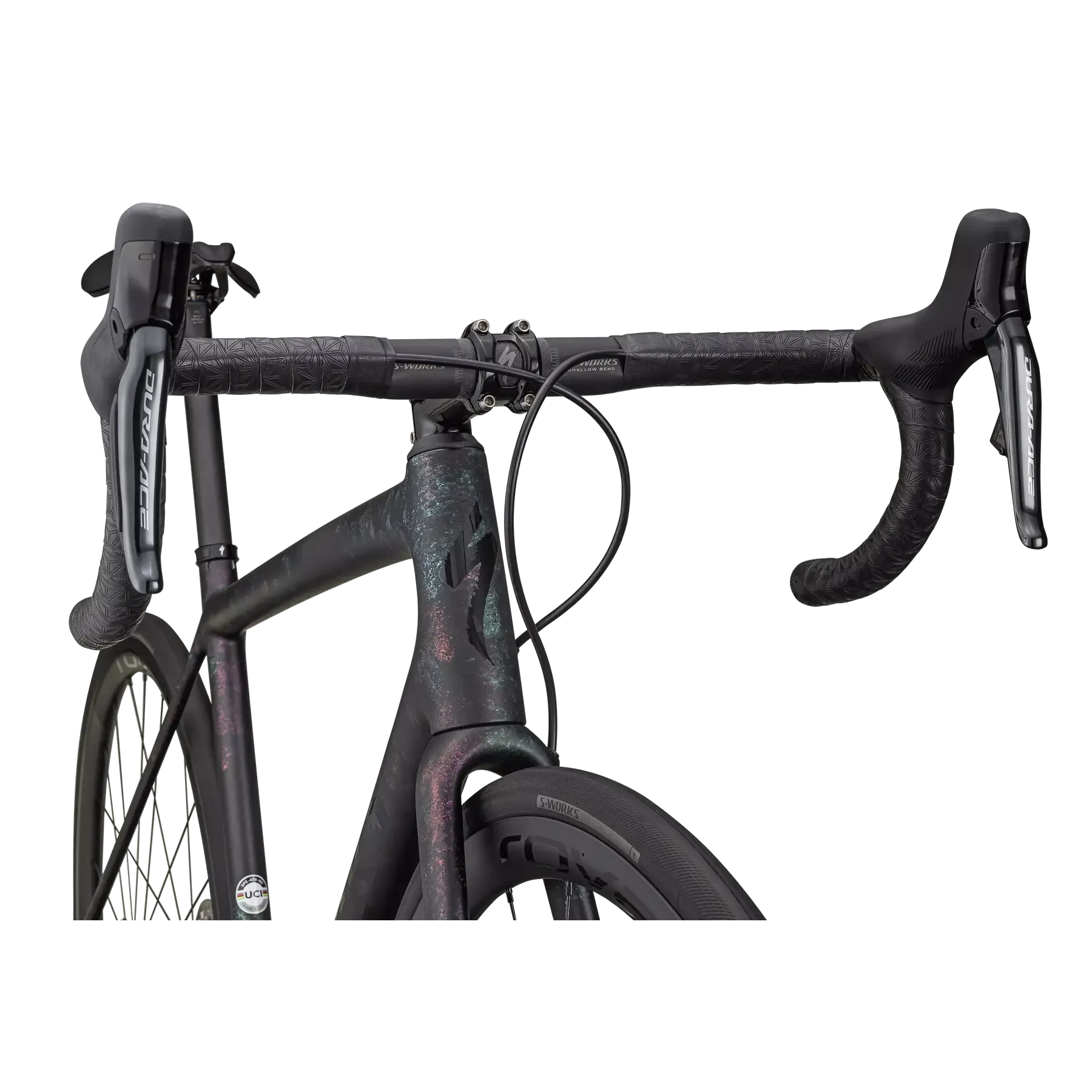 SPECIALIZED SWORKS Aethos Shimano Dura Di2 Ace Road Bike - GLOSS OBSIDIAN/LAPIS + ABALONE ORGANIC COLOR RUN/OBSIDIAN - Image 2