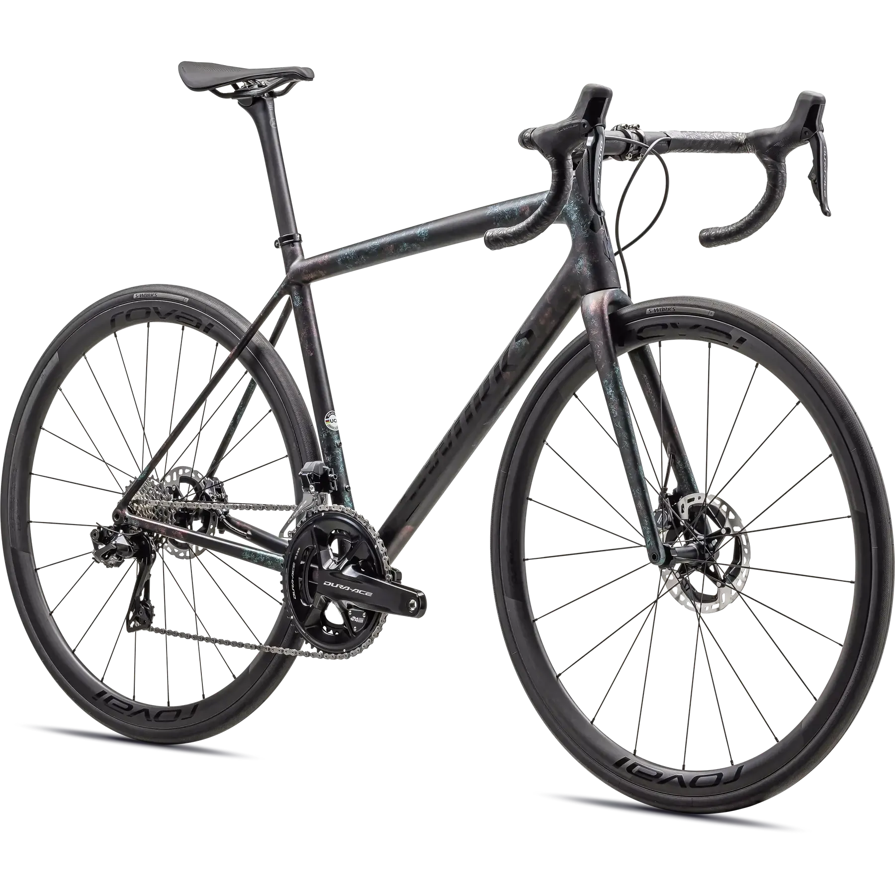SPECIALIZED SWORKS Aethos Shimano Dura Di2 Ace Road Bike - GLOSS OBSIDIAN/LAPIS + ABALONE ORGANIC COLOR RUN/OBSIDIAN - Image 3