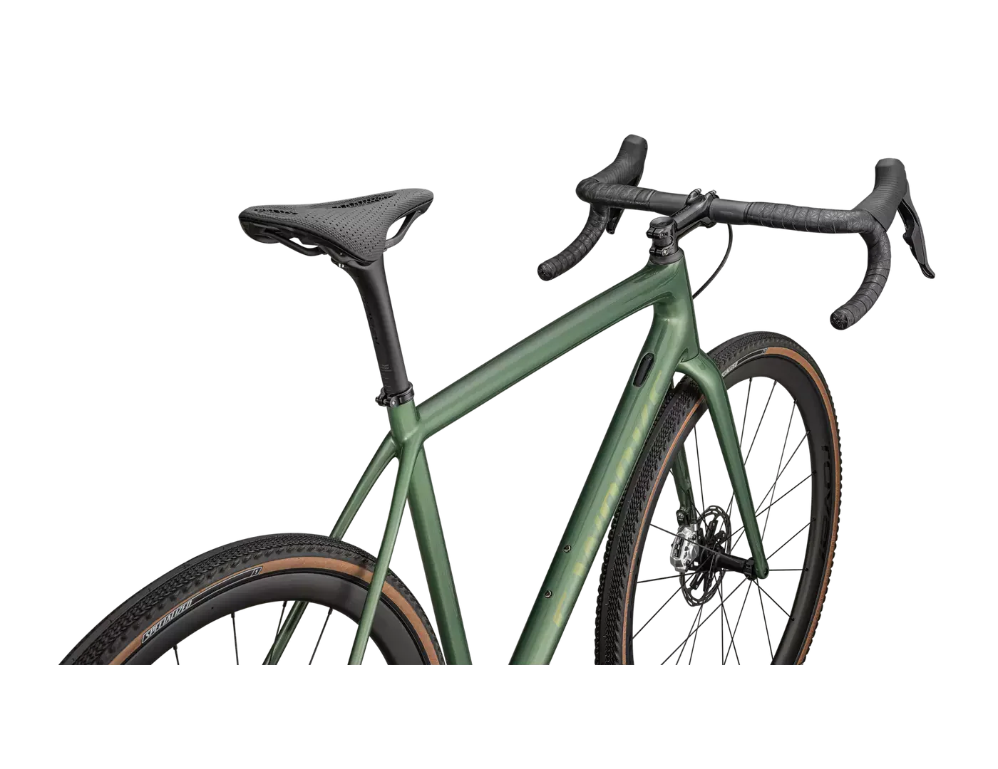 SPECIALIZED Sworks Crux Sram Red XPLR Gravel Bike - Gloss Cypress Metallic / Viavi Gold To Silver Pearl - Image 4
