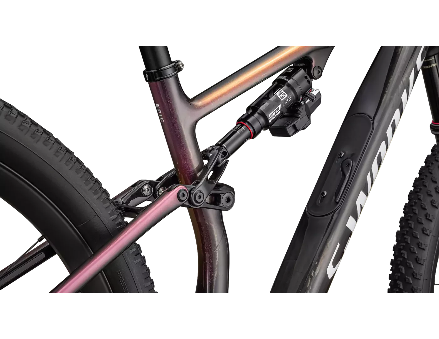 SPECIALIZED Sworks Epic 8 SRAM XX Mountain Bike - Gloss Carbon/Metallic Vivid Pink/Viavi Magenta Gold/Metallic Midnight Shadow/White - Image 6