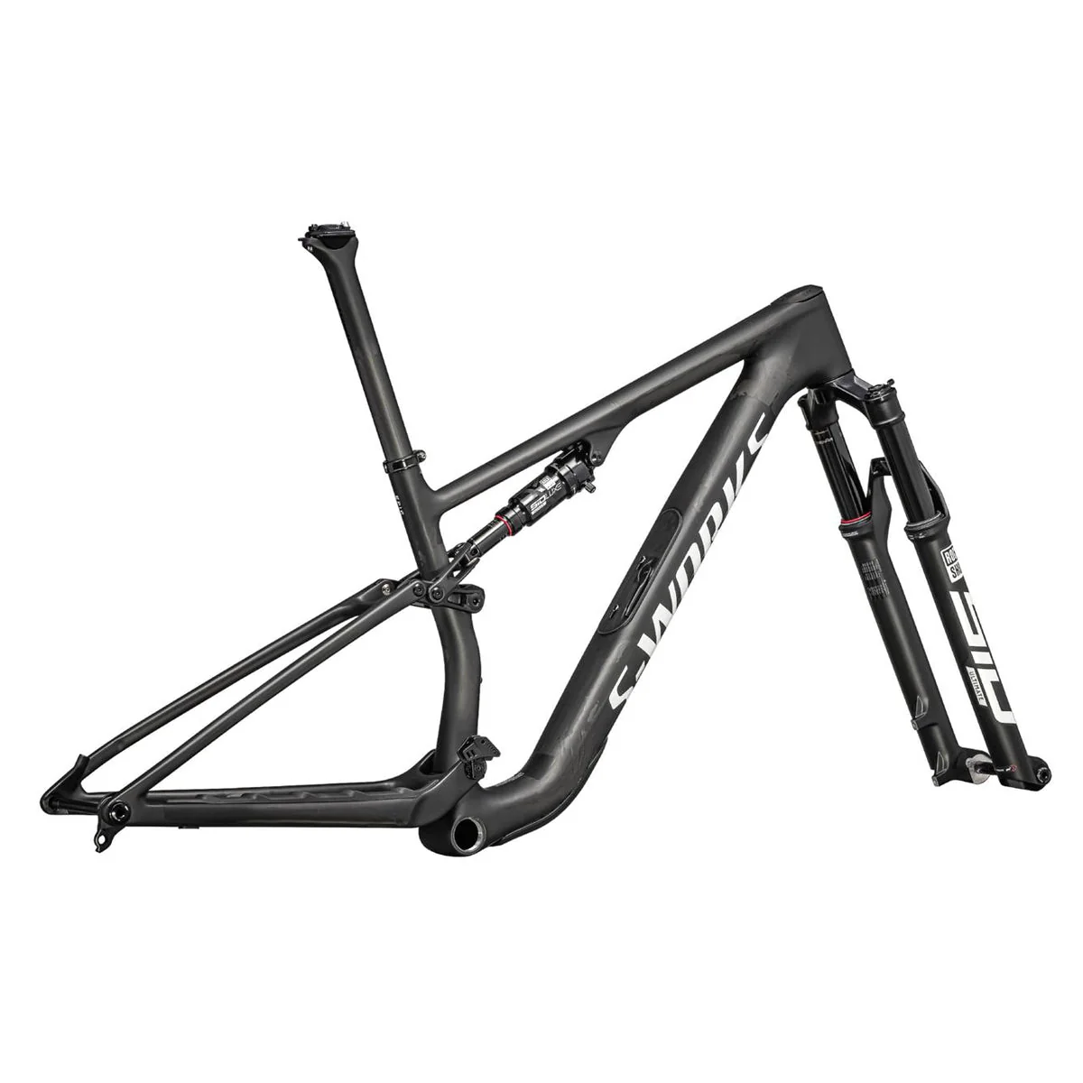SPECIALIZED Sworks Epic 8 Mountain Bike Frameset - Satin Carbon/Metallic White Silver - Image 3