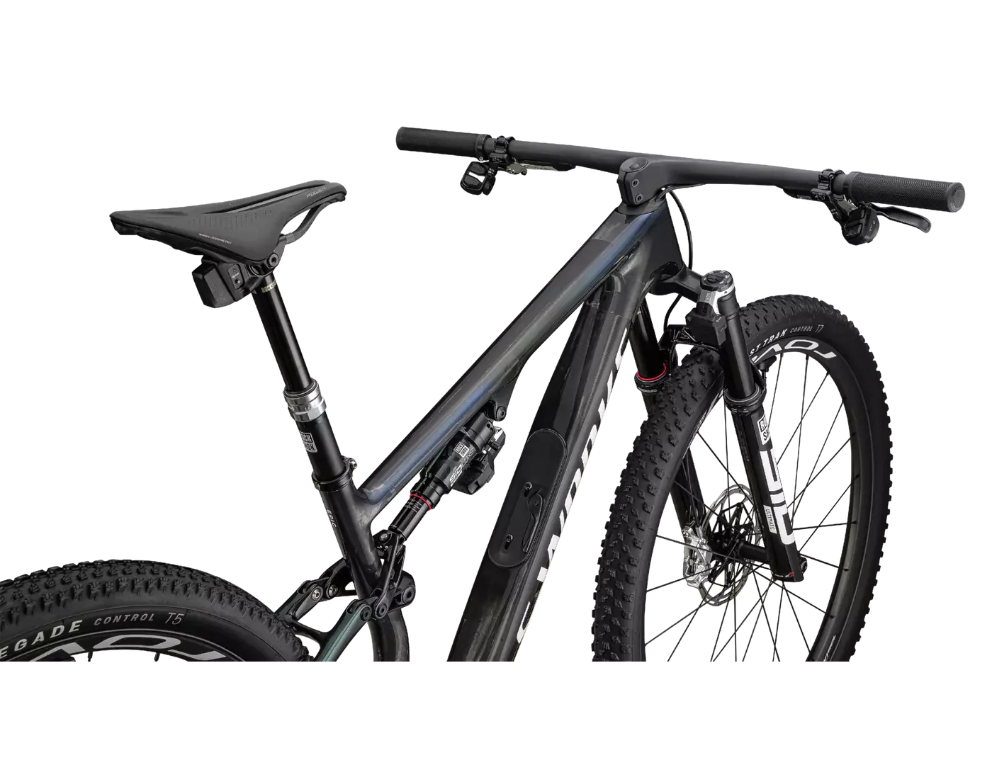 SPECIALIZED Sworks Epic 8 SRAM XX Complete MTB - Gloss Carbon/Astral Blue/Electric Green/Cyan Edge Fade/Metallic White Silver - Image 3