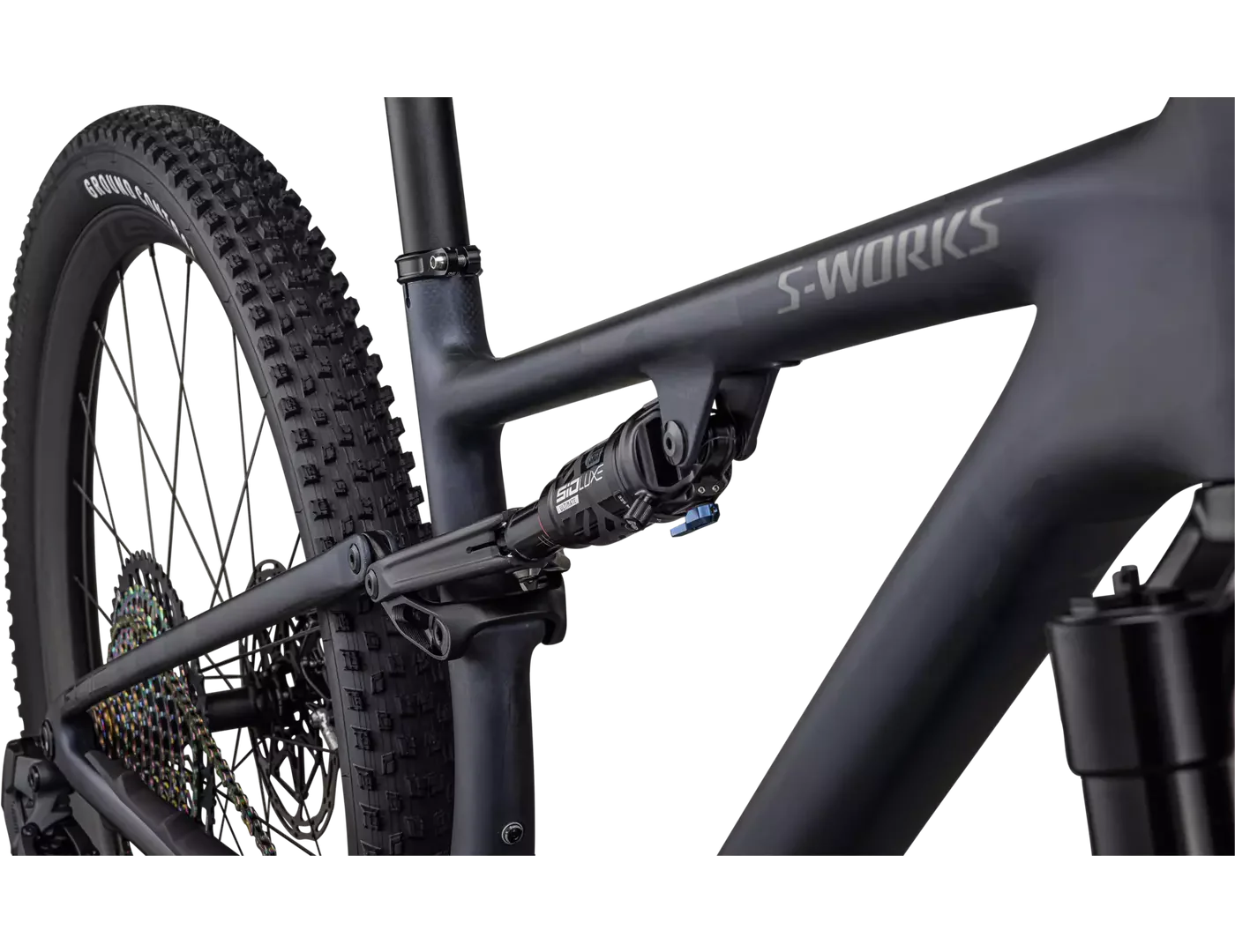 SPECIALIZED SWORKS Epic Evo SRAM XX1 AXS Complete MTB - Satin Blue Ghost Pearl/Black Chrome/Gold Ghost Pearl - Image 5