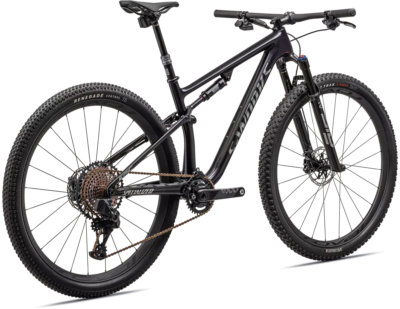 SPECIALIZED SWORKS Epic  SRAM XX1 AXS - GLOSS PURPLE TINT FADES OVER CARBON / CHROME - Image 8