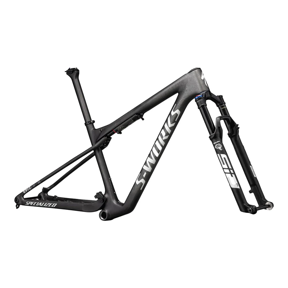 SPECIALIZED Sworks Epic World Cup  Mountain Bike Frameset - Satin Smoke Granite / Metallic White Silver - Image 3