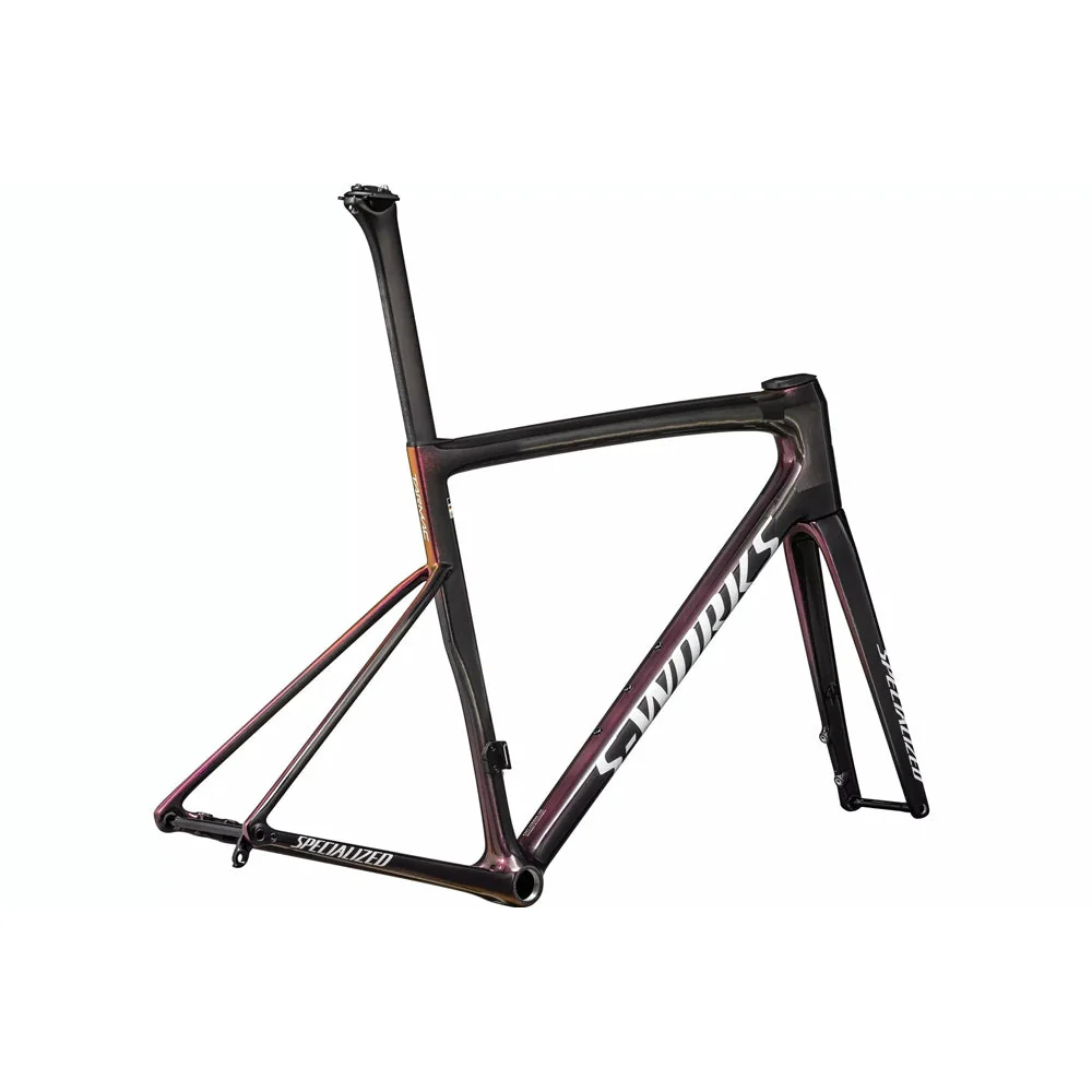 SPECIALIZED Sworks Tarmac SL8 2024 Road Frameset - GLOSS CARBON / VIAVI MAGANTA GOLD / CHAOS RED PEARL / WHITE - Image 3