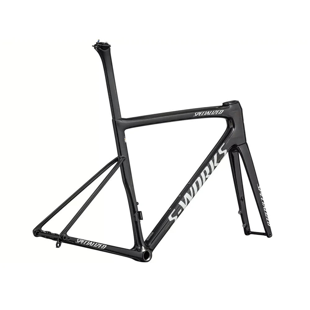 SPECIALIZED Sworks Tarmac SL8 2024 Road Frameset - Project Black LTD Gloss Carbon / Metallic White Silver - Image 3