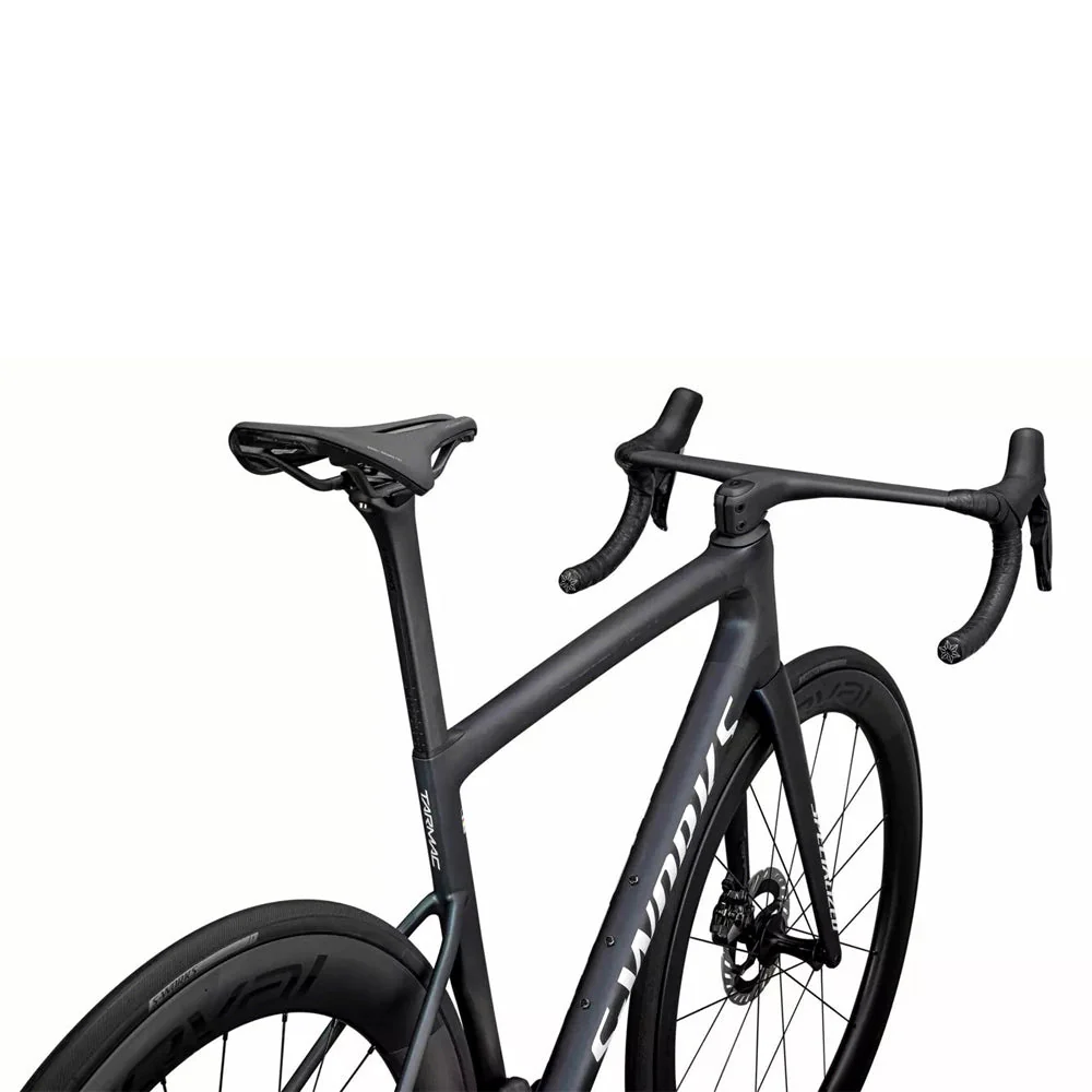 SPECIALIZED Sworks Tarmac SL8 2024 Shimano Dura Ace DI2 Complete Road Bike - SATIN CARBON / VIAVI CYNAN BLUE / VIAVI SILVER-BLUE PEARL FADE / GLOSS METALLIC WHITE SILVER - Image 5
