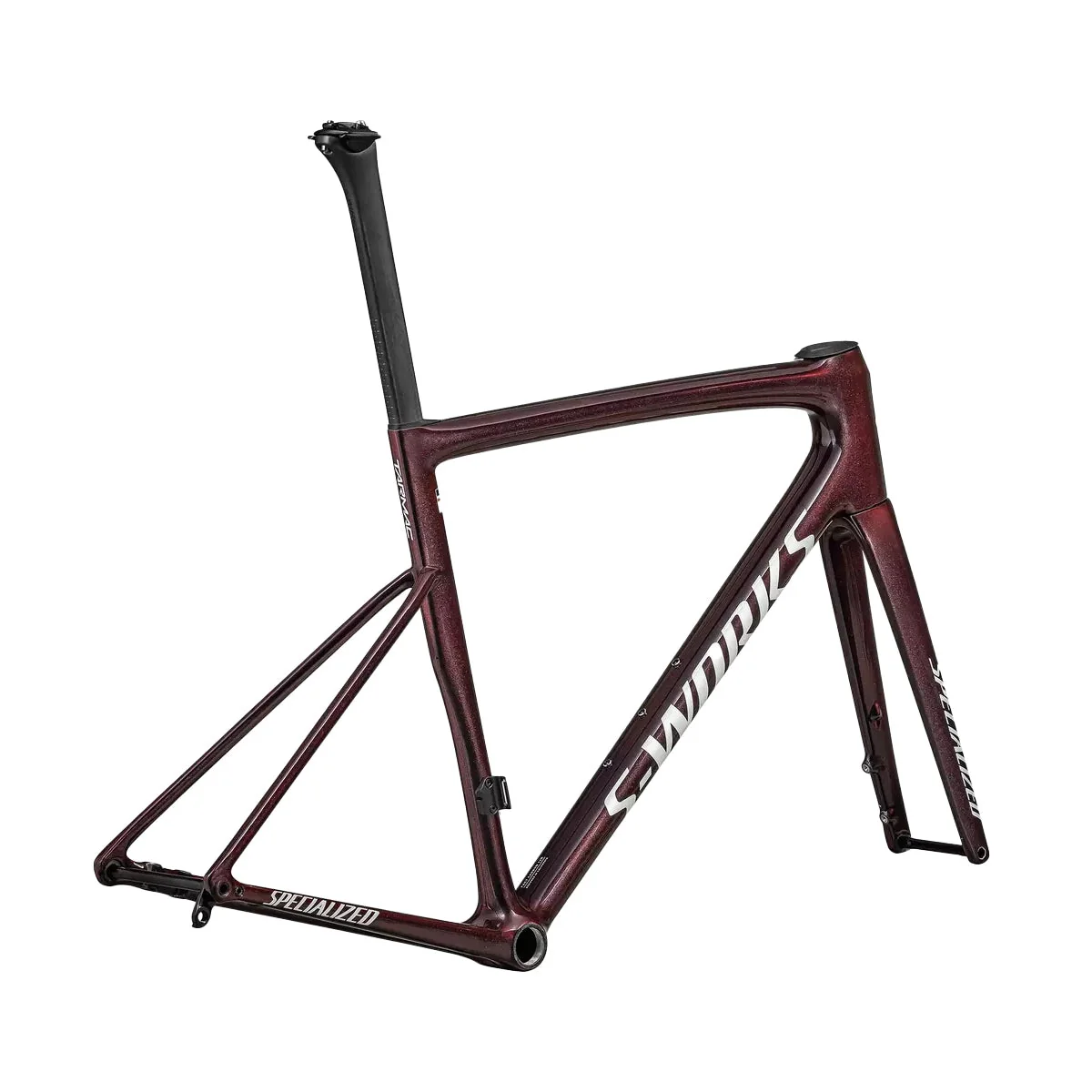 SPECIALIZED SWORKS Tarmac SL8 2025 Frameset - Gloss Solidity/Red To Black Pearl/Metallic White Silver - Image 3