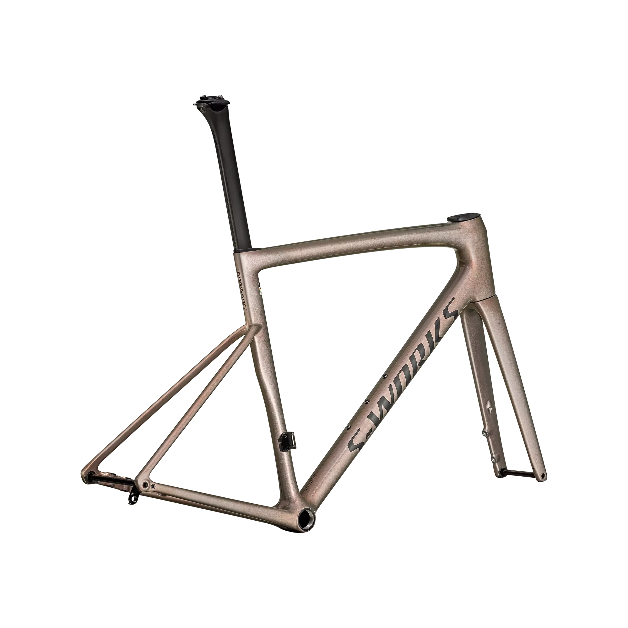SPECIALIZED Sworks Tarmac SL8 2025 Road Frameset - Gloss Viavi Red Gold Over Silver / Satin Metallic Obsidian - Image 3