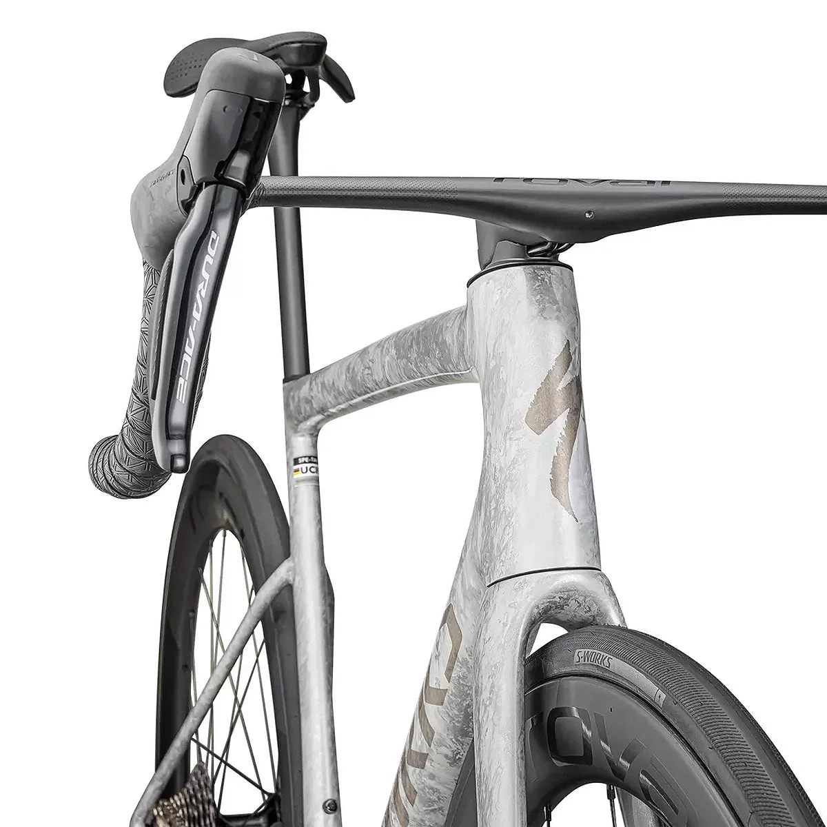 SPECIALIZED SWORKS Tarmac SL8 2025 Shimano Dura Ace di2 Road Bike - Gloss Dove Grey/Silver Dust - Image 4