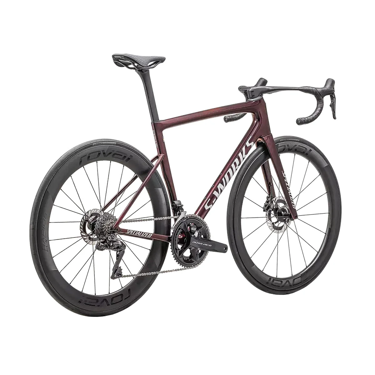 SPECIALIZED SWORKS Tarmac SL8 2025 Shimano Dura Ace Road Bike - Gloss Solidity/Red to Black Pearl/Metallic White Silver - Image 3
