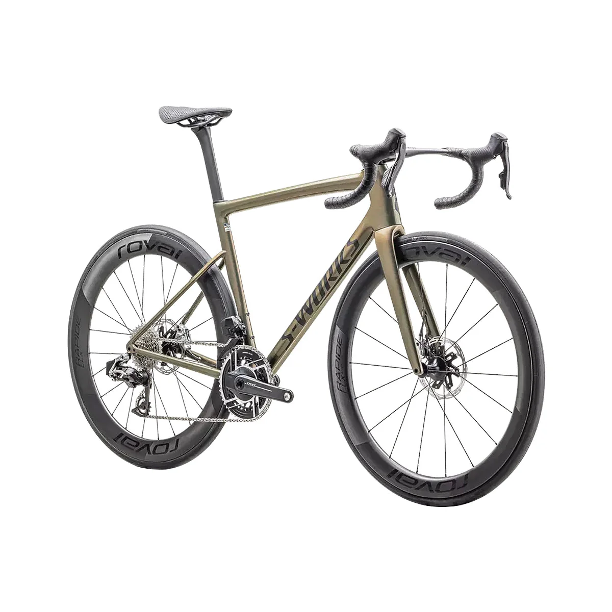 SPECIALIZED SWORKS Tarmac SL8 2025 Sram Red AXS Road Bike - Gloss Cypress Metallic/Magenta to Gold Pearl/Satin Black Metallic - Image 2