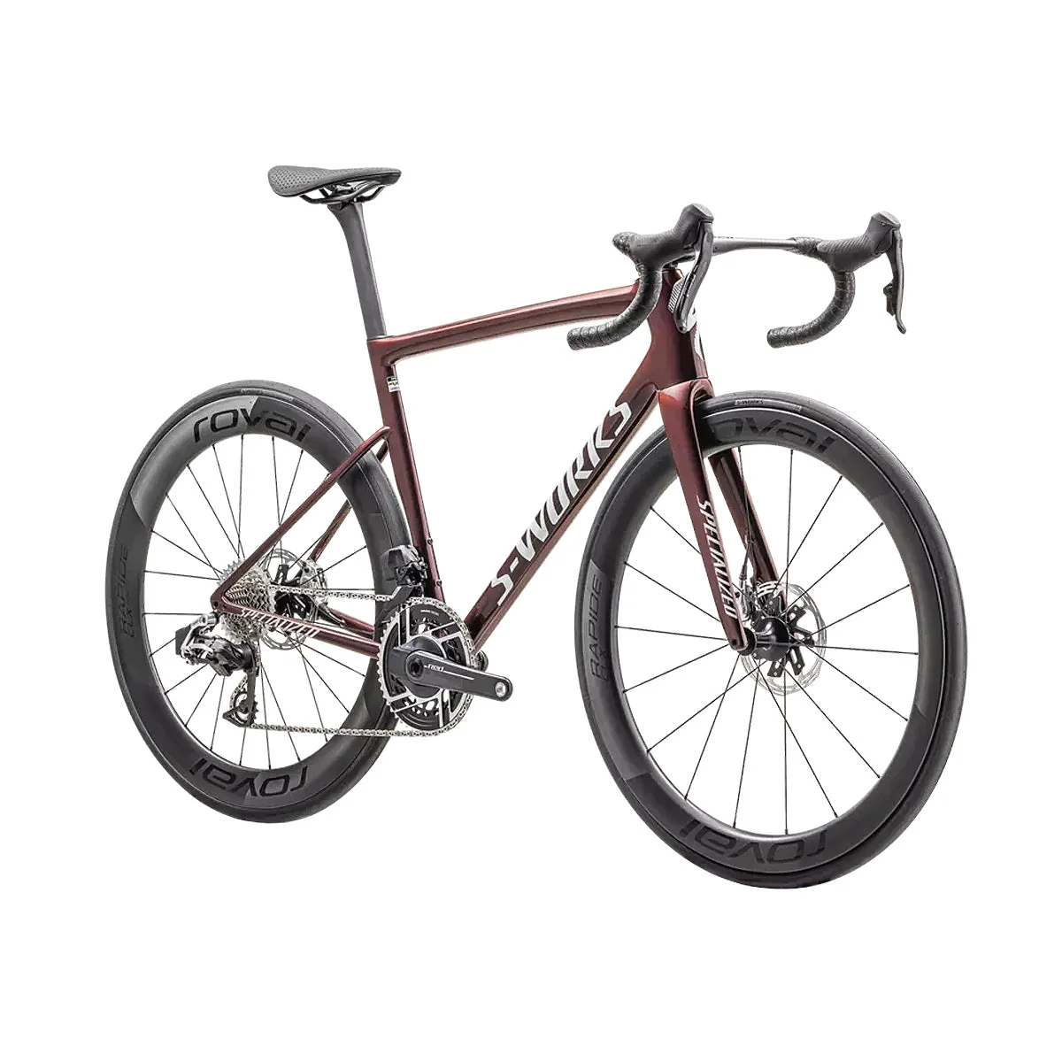 SPECIALIZED SWORKS Tarmac SL8 2025 Sram Red AXS Road Bike - Gloss Solidity/Red to Black Pearl/Metallic White Silver - Image 2