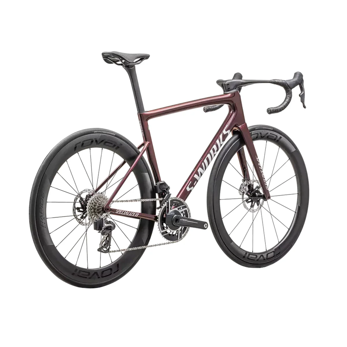 SPECIALIZED SWORKS Tarmac SL8 2025 Sram Red AXS Road Bike - Gloss Solidity/Red to Black Pearl/Metallic White Silver - Image 3