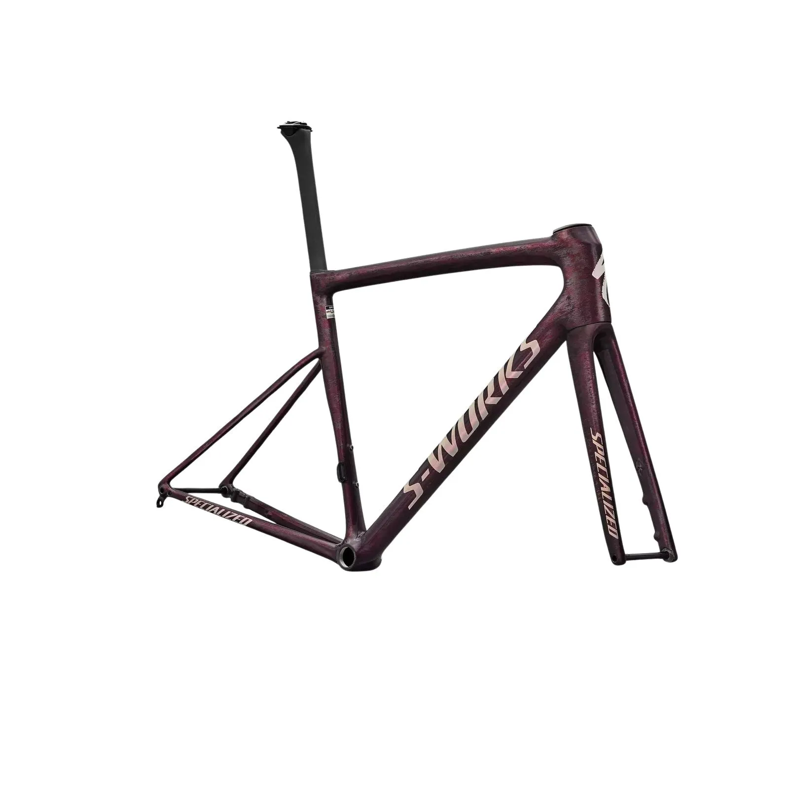 SPECIALIZED Sworks Tarmac SL8 2026 Road Frameset - Gloss Carbon / Bordeaux Metallic + Nebula Directional Brush / Pearl Over White - Image 2