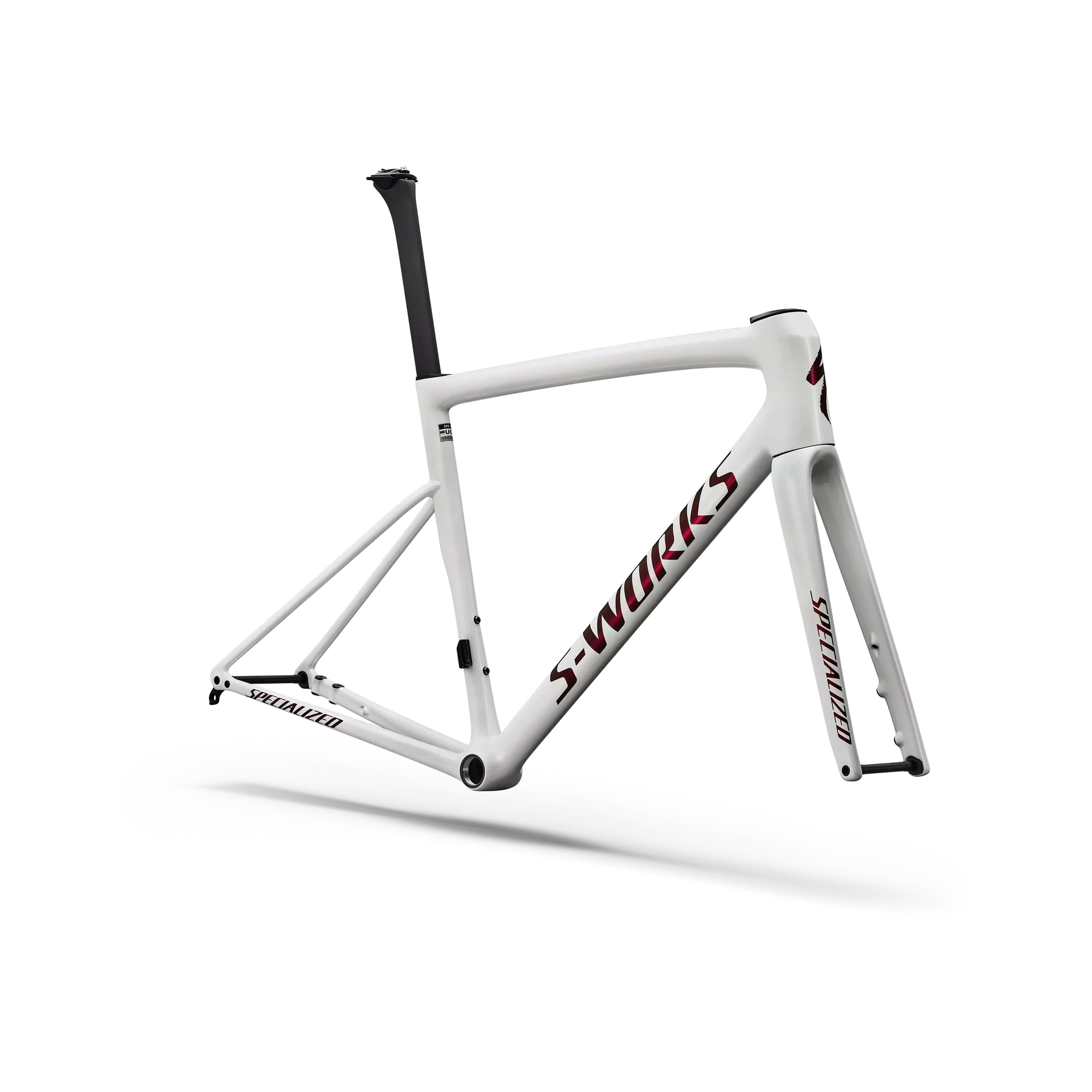 SPECIALIZED Sworks Tarmac SL8 2026 Road Frameset - Gloss Metallic White Silver / Pearl / Black - Image 2