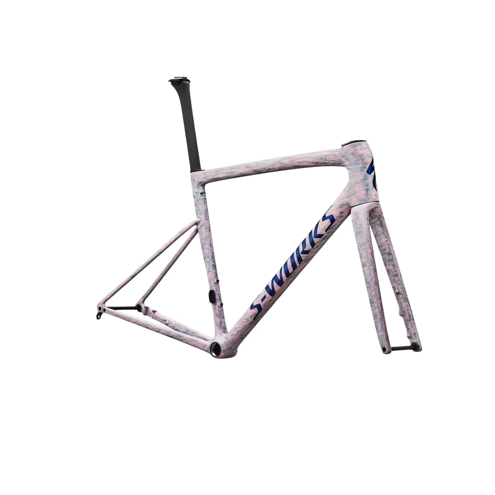 SPECIALIZED Sworks Tarmac SL8 2026 Road Frameset - Gloss Dolomite Metallic / Directional Brush / Blue Majesty Metallic - Image 3
