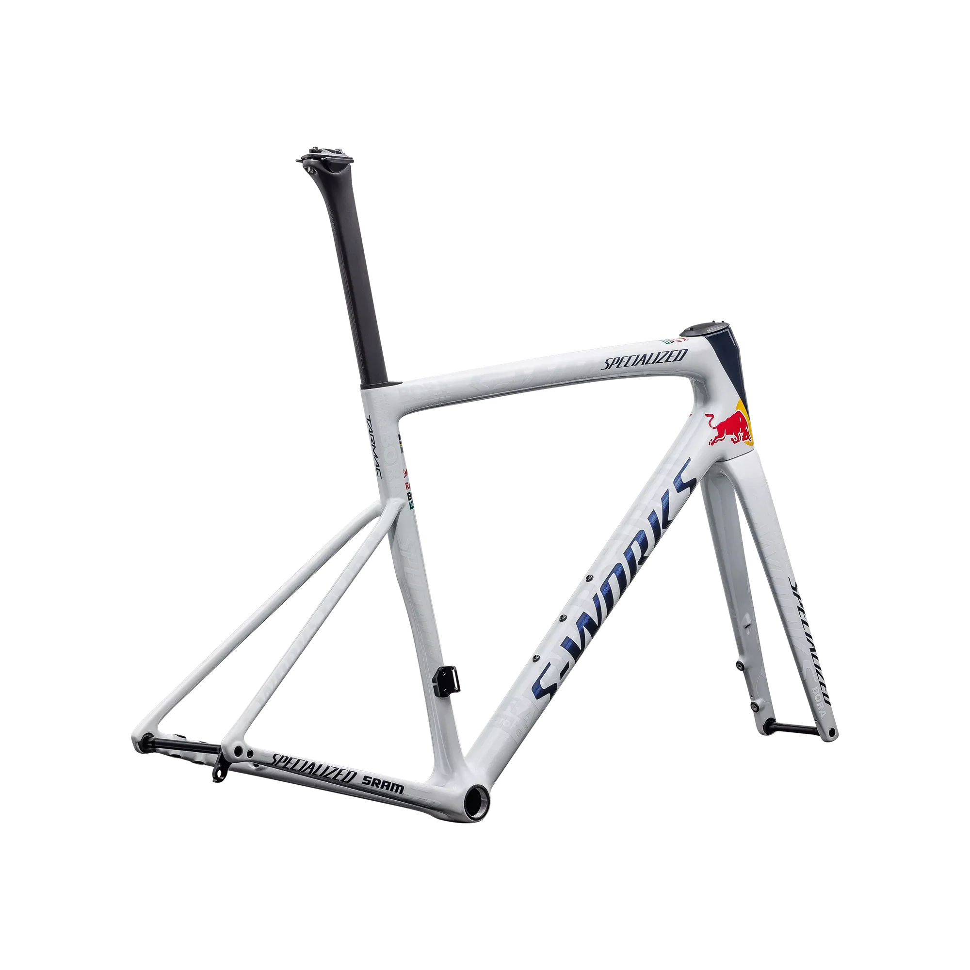 SPECIALIZED SWorks Tarmac SL8 Red Bull  BORA Hansgrohe Road Frameset - White/Red/Blue - Image 2