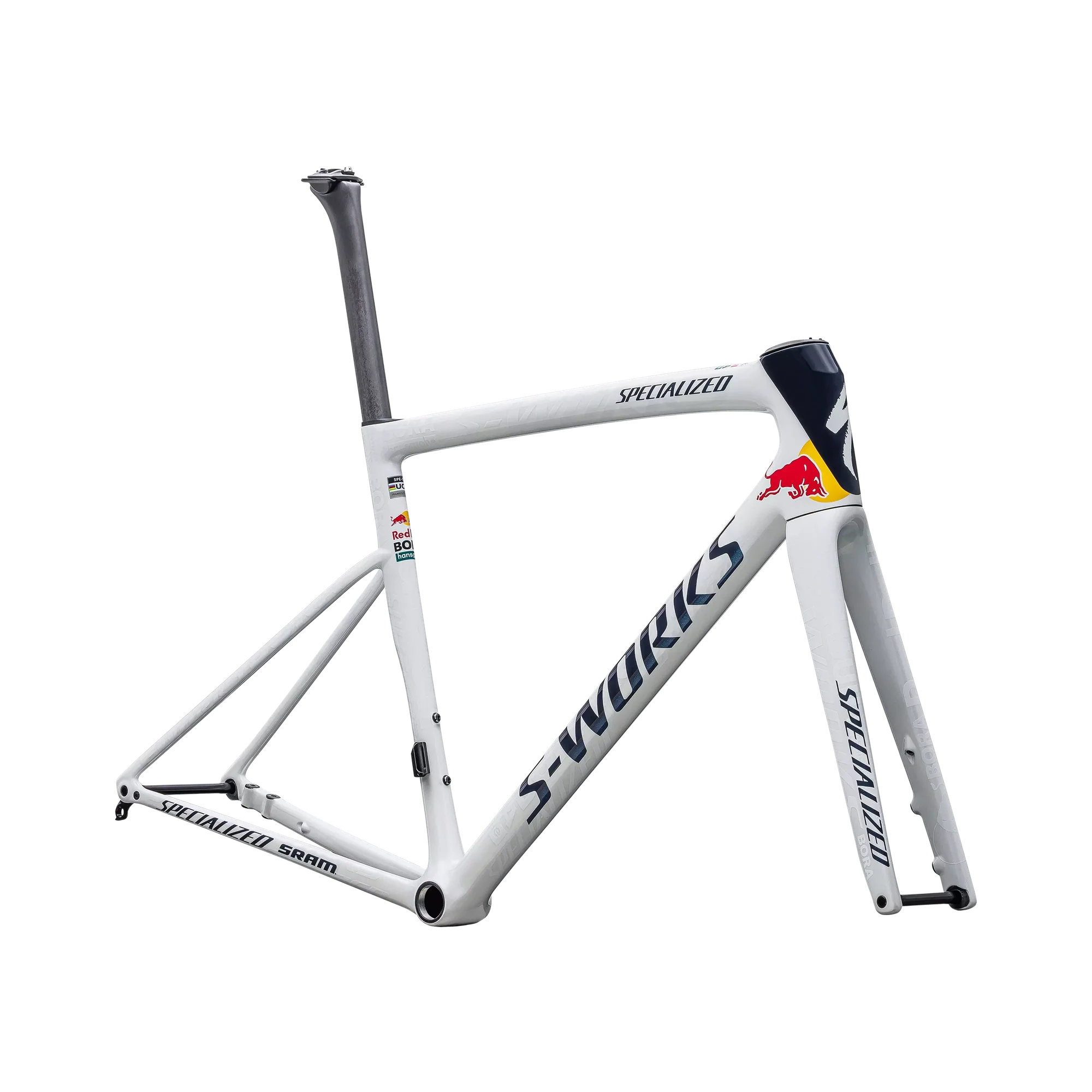 SPECIALIZED SWorks Tarmac SL8 Red Bull  BORA Hansgrohe Road Frameset - White/Red/Blue - Image 3
