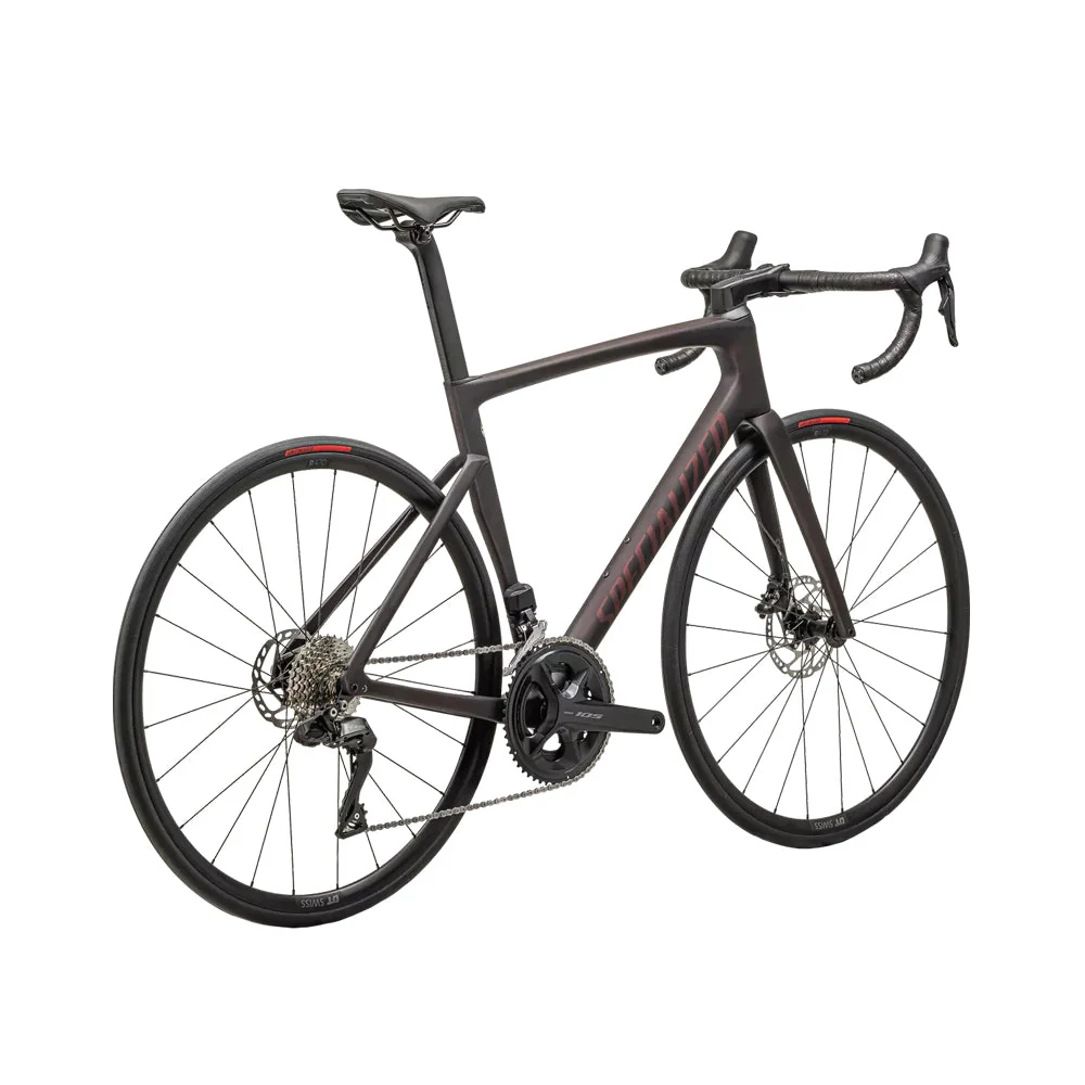 SPECIALIZED TARMAC SL7 COMP Disc Complete Bike Road Shimano 105 Di2 - SATIN RED TINT OVER CARBON / RED SKY - Image 3