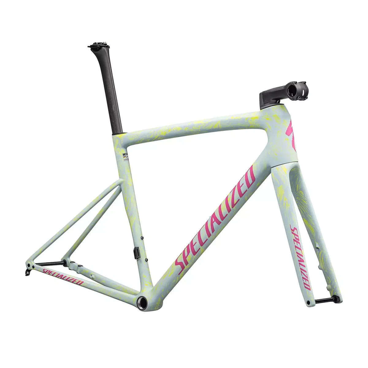 SPECIALIZED Tarmac SL8 2025 Road Frameset - Satin Ion Metallic/Sea Foam Strata/Rebel Pink - Image 2
