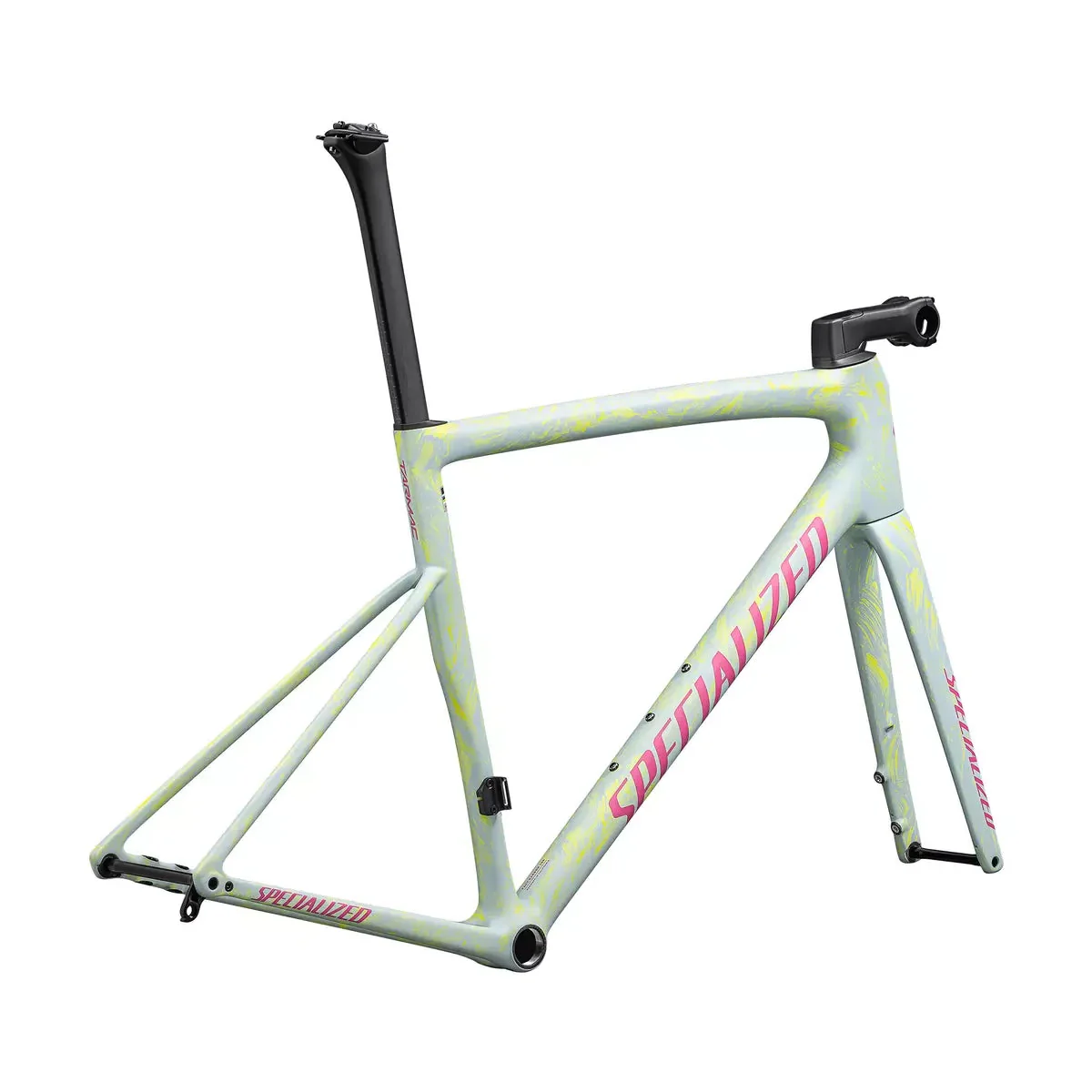 SPECIALIZED Tarmac SL8 2025 Road Frameset - Satin Ion Metallic/Sea Foam Strata/Rebel Pink - Image 3
