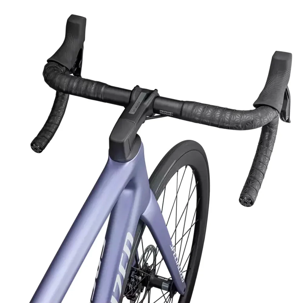 SPECIALIZED Tarmac SL8 Expert 2023 Sram Rival AXS Complete Road Bike - SATIN POWDER INDIGO TINT OVER SILVER DUST / WHITE - Image 4
