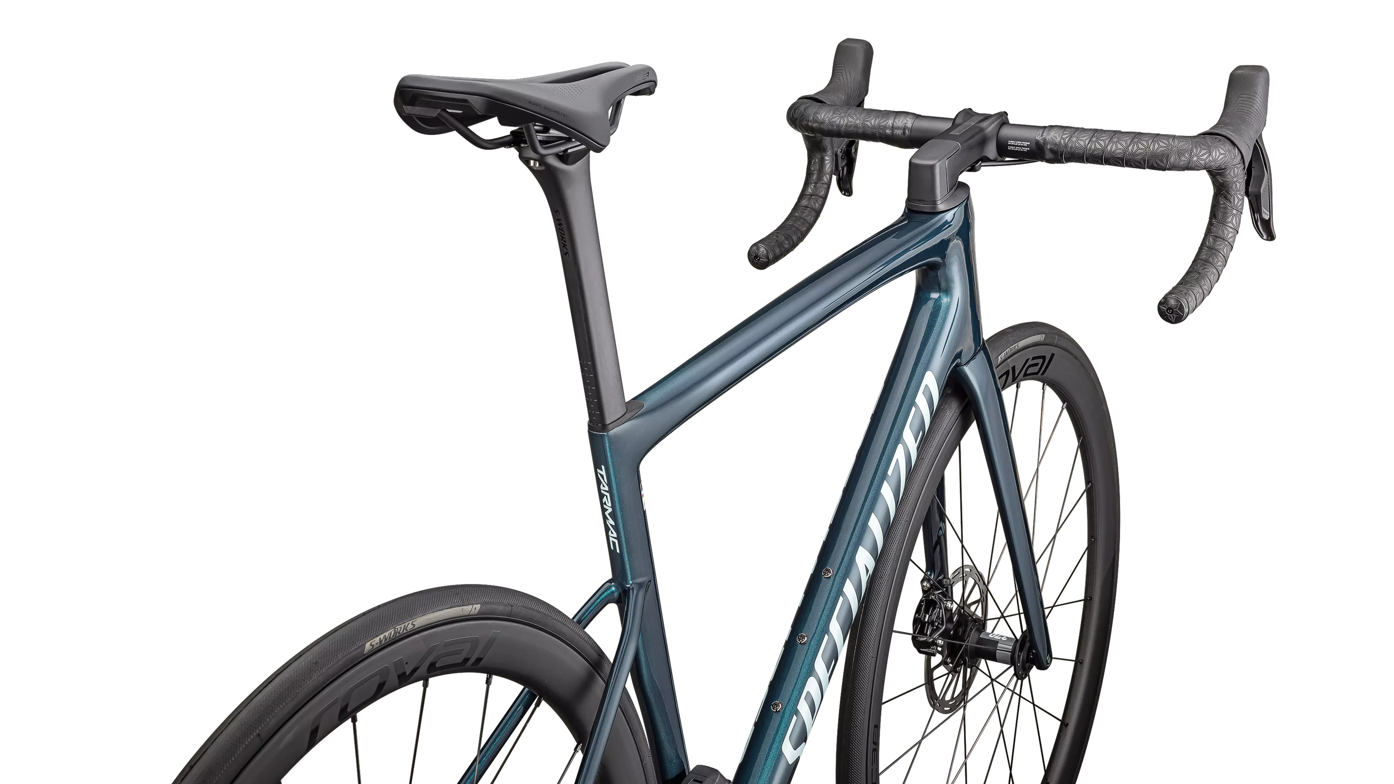 SPECIALIZED TARMAC SL8 Expert 2025 SRAM Rival AXS Road Bike - Gloss Deep Lake Metallic / Green Pearl Over Seafoam - Image 4