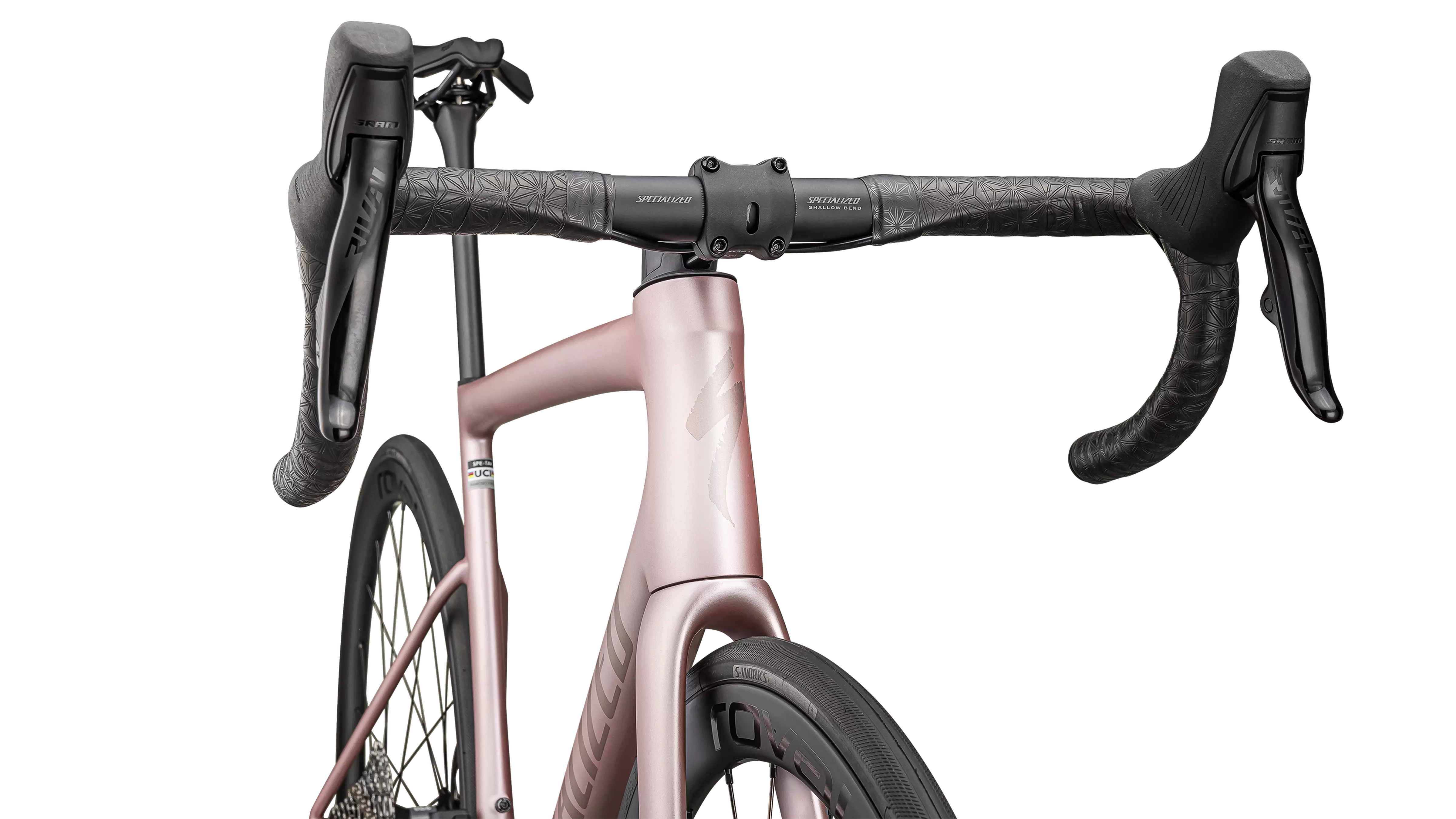 SPECIALIZED TARMAC SL8 Expert 2025 SRAM Rival AXS Road Bike - Satin Champagne / Black Pearl - Image 4