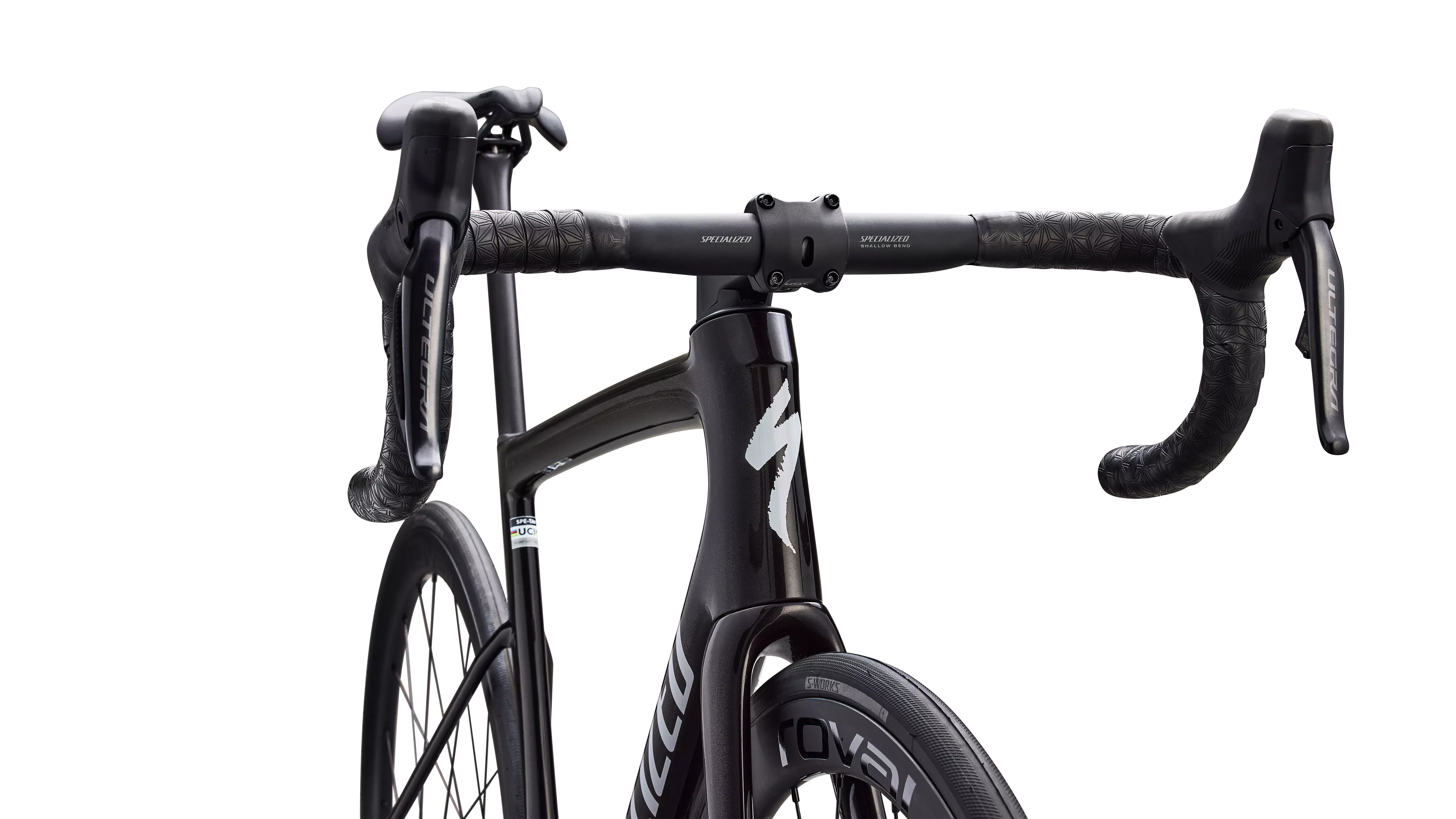SPECIALIZED TARMAC SL8 Expert 2026 Shimano Ultegra DI2 Road Bike - Gloss Obsidian Metallic / Reflex Super Red Pearl Over White - Image 3