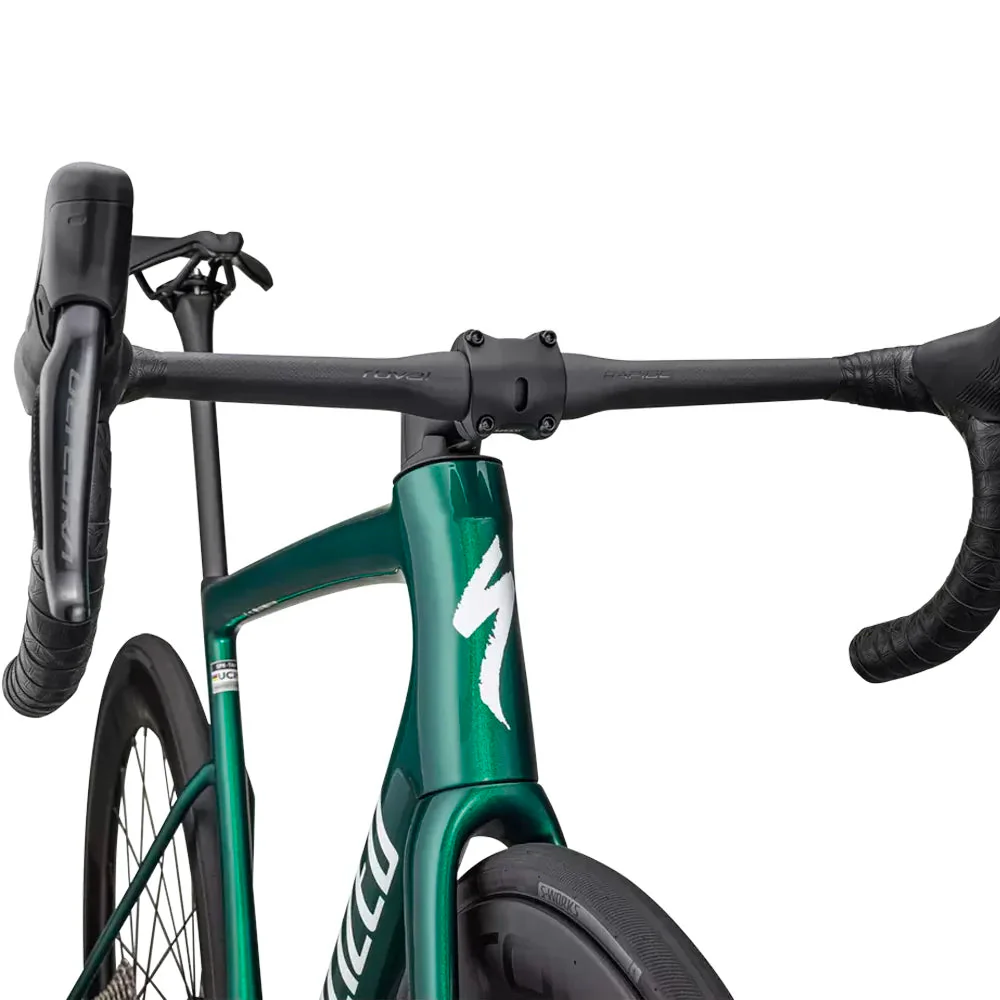 SPECIALIZED Tarmac SL8 PRO 2024 Shimano Ultegra DI2 Complete Road Bike - GLOSS PINE GREEN METALLIC / WHITE - Image 4