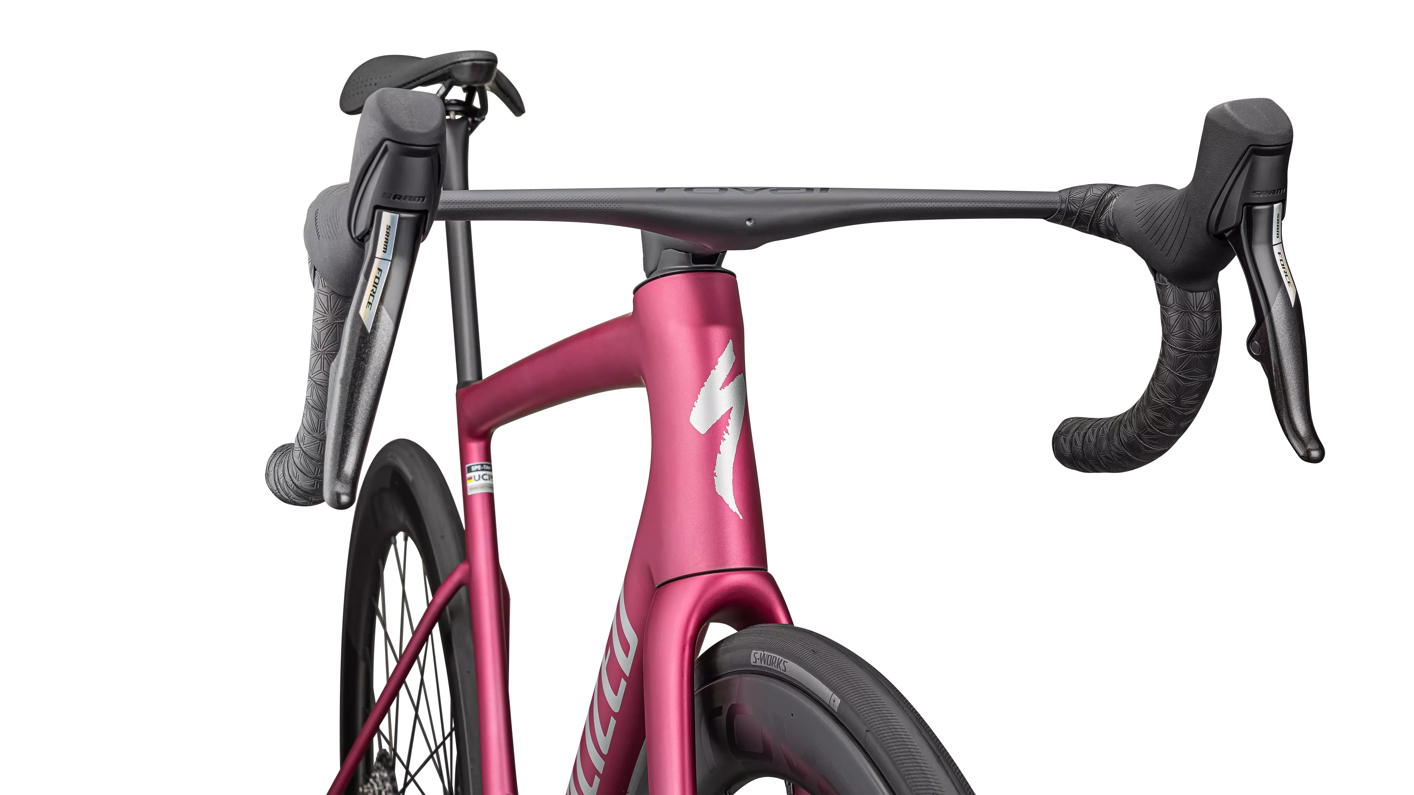 SPECIALIZED Tarmac SL8 Pro Complete Road Bike - Satin Pink Tint Over Silver Dust / Silver Dust - Image 5