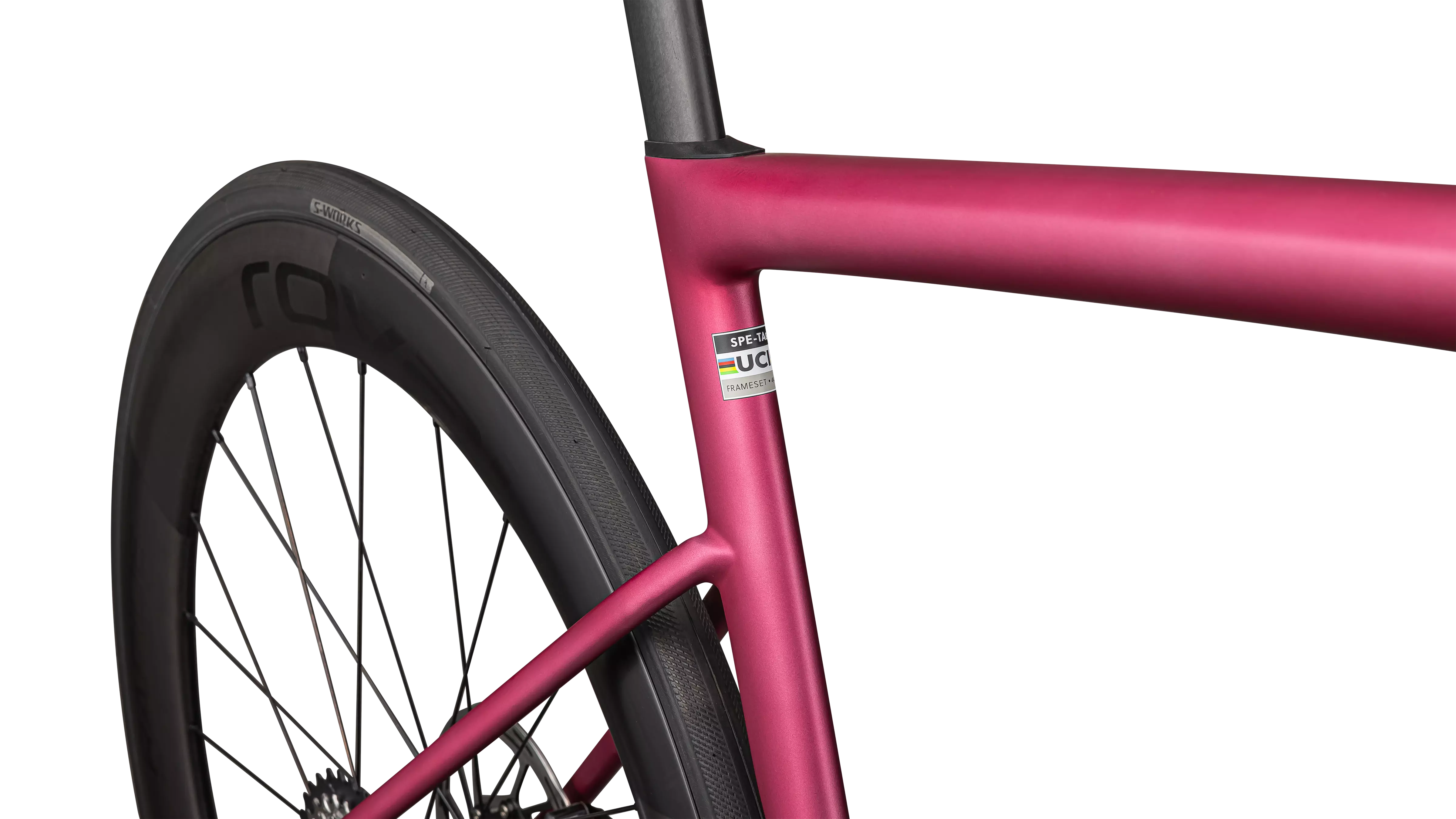 SPECIALIZED Tarmac SL8 Pro Complete Road Bike - Satin Pink Tint Over Silver Dust / Silver Dust - Image 6