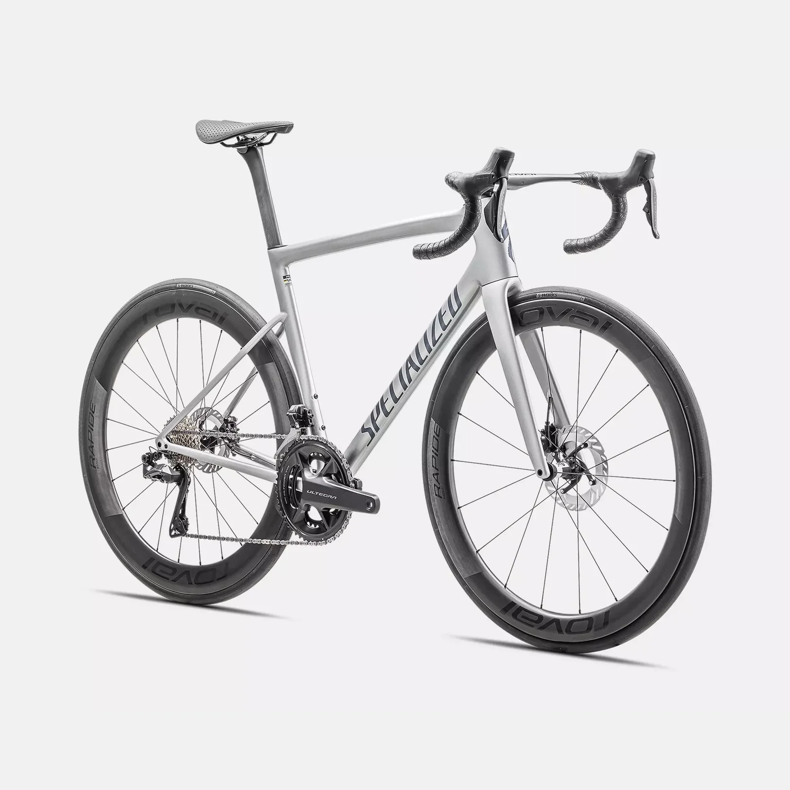 SPECIALIZED Tarmac SL8 Pro Complete Road Bike Shimano Ultegra 2026 - Gloss Liquid Silver/Satin Blue Pearl Over Black Liquid Metal - Image 2