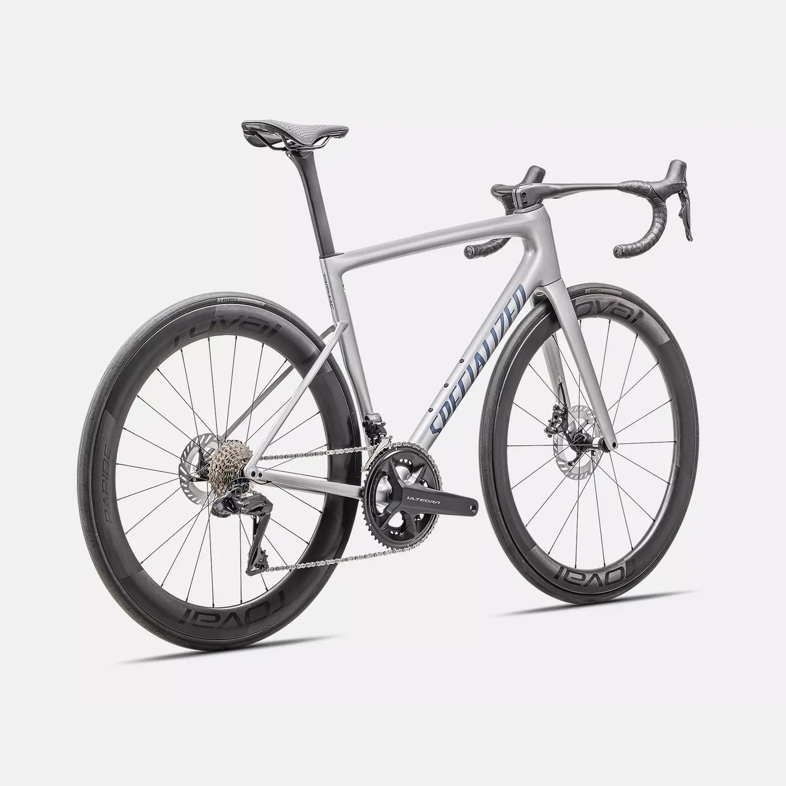 SPECIALIZED Tarmac SL8 Pro Complete Road Bike Shimano Ultegra 2026 - Gloss Liquid Silver/Satin Blue Pearl Over Black Liquid Metal - Image 3