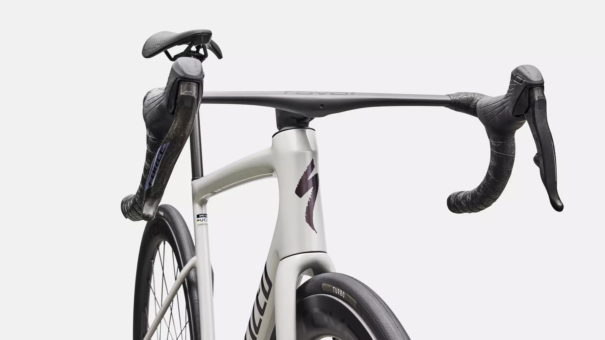 SPECIALIZED Tarmac SL8 Pro Complete Road Bike SRAM Force AXS 2026 - Gloss Dolomite Metallic / Nebula Metallic - Image 5