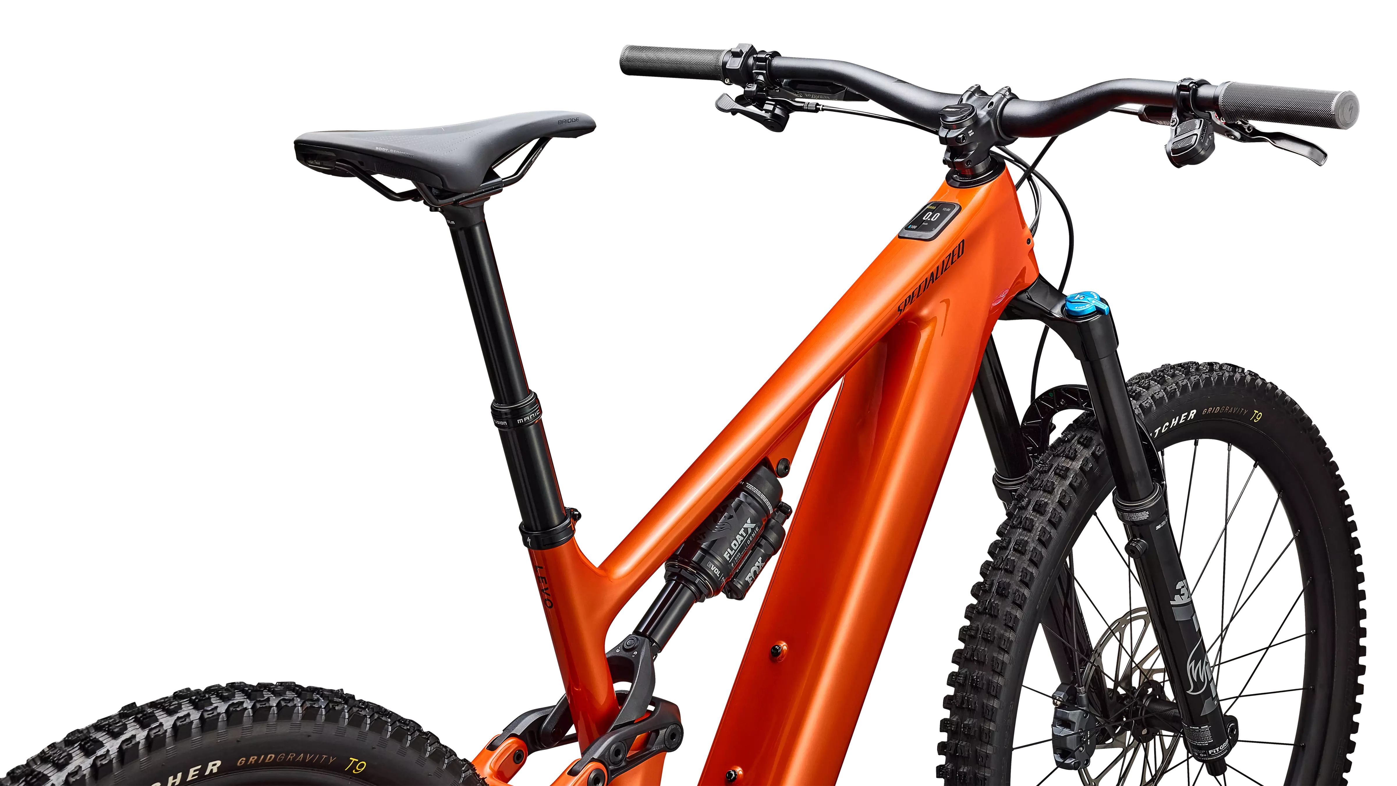 SPECIALIZED Turbo Levo 4 Comp MTB Ebike - Gloss Orange Tint Over Silver Dust / Dark Navy - Image 3