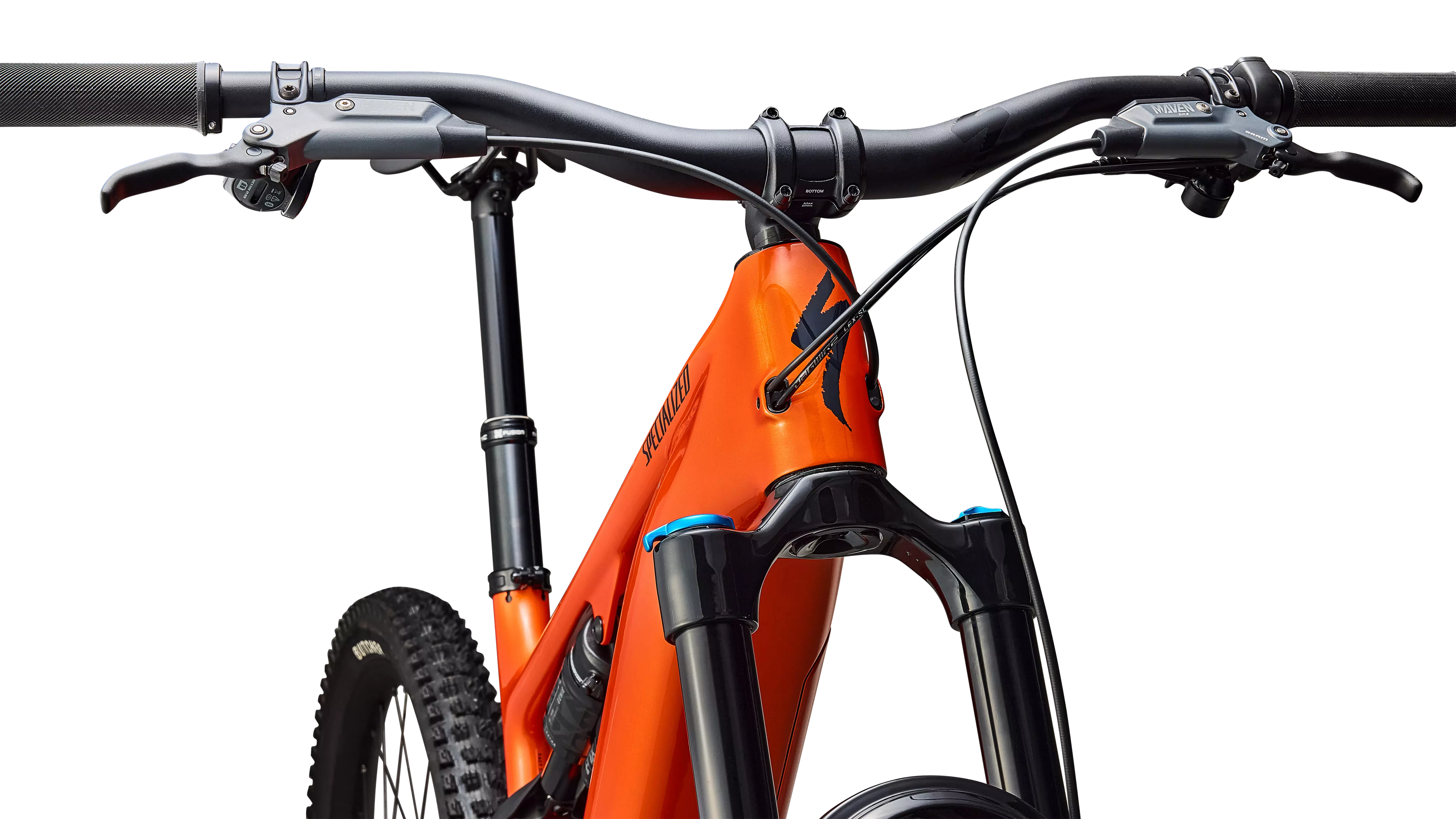 SPECIALIZED Turbo Levo 4 Comp MTB Ebike - Gloss Orange Tint Over Silver Dust / Dark Navy - Image 4