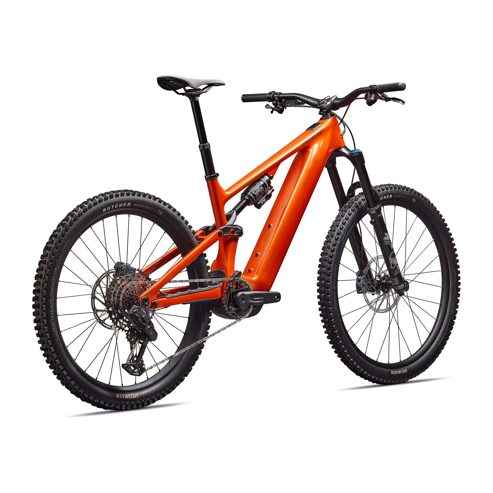 SPECIALIZED Turbo Levo 4 Comp MTB Ebike - Gloss Orange Tint Over Silver Dust / Dark Navy - Image 6